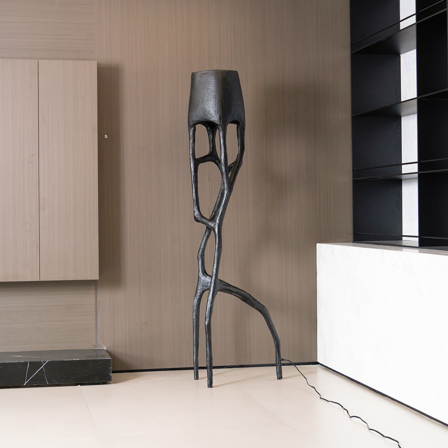 Black Tree Sculpture Floor Lamp - Lamp Copper