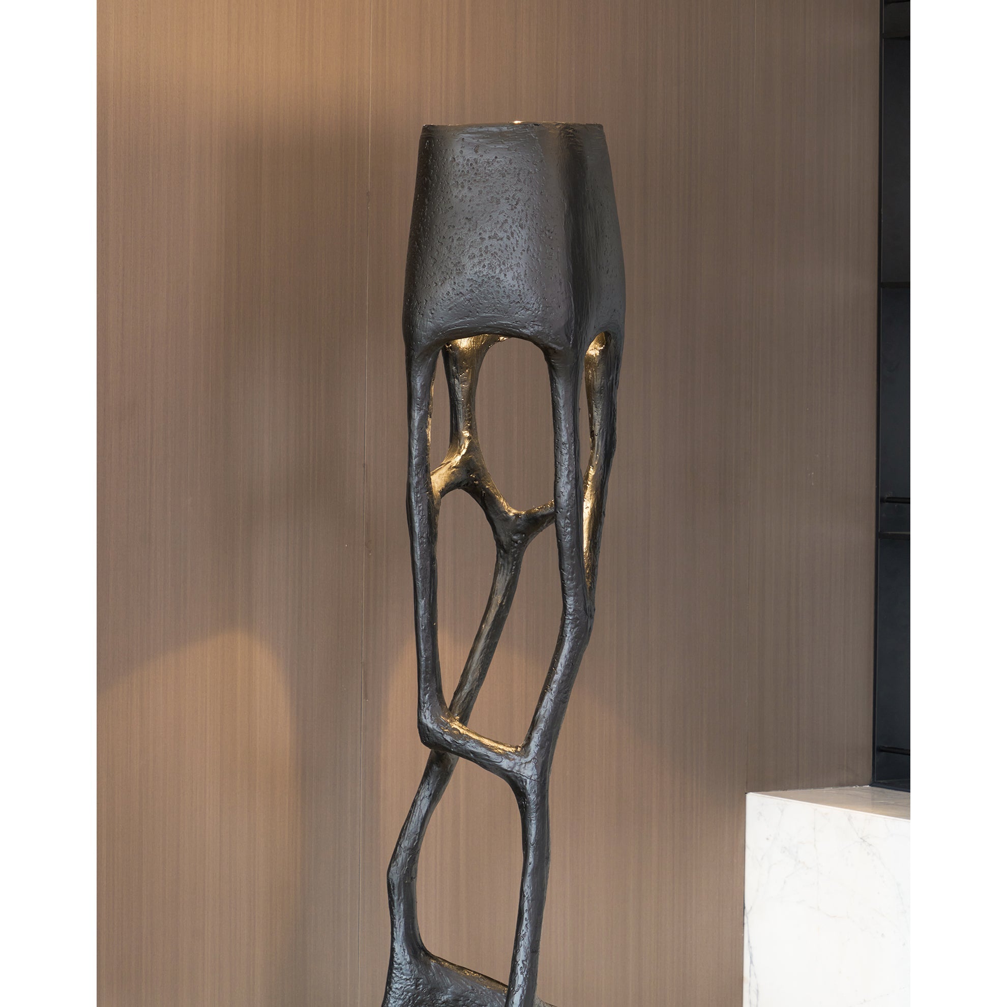 Black Tree Sculpture Floor Lamp - Lamp Copper