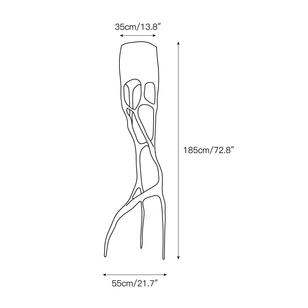 Black Tree Sculpture Floor Lamp - Lamp Copper