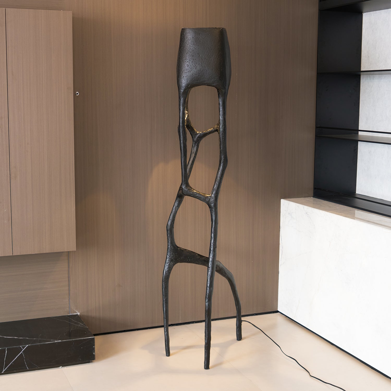 Black Tree Sculpture Floor Lamp - Lamp Copper