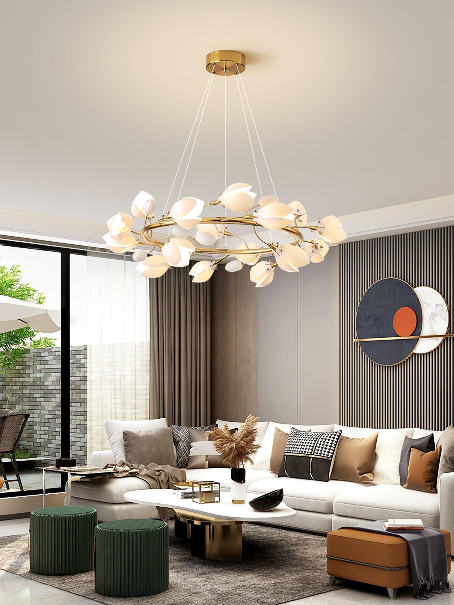 Porcelain Magnolia Chandelier - Blowlighting