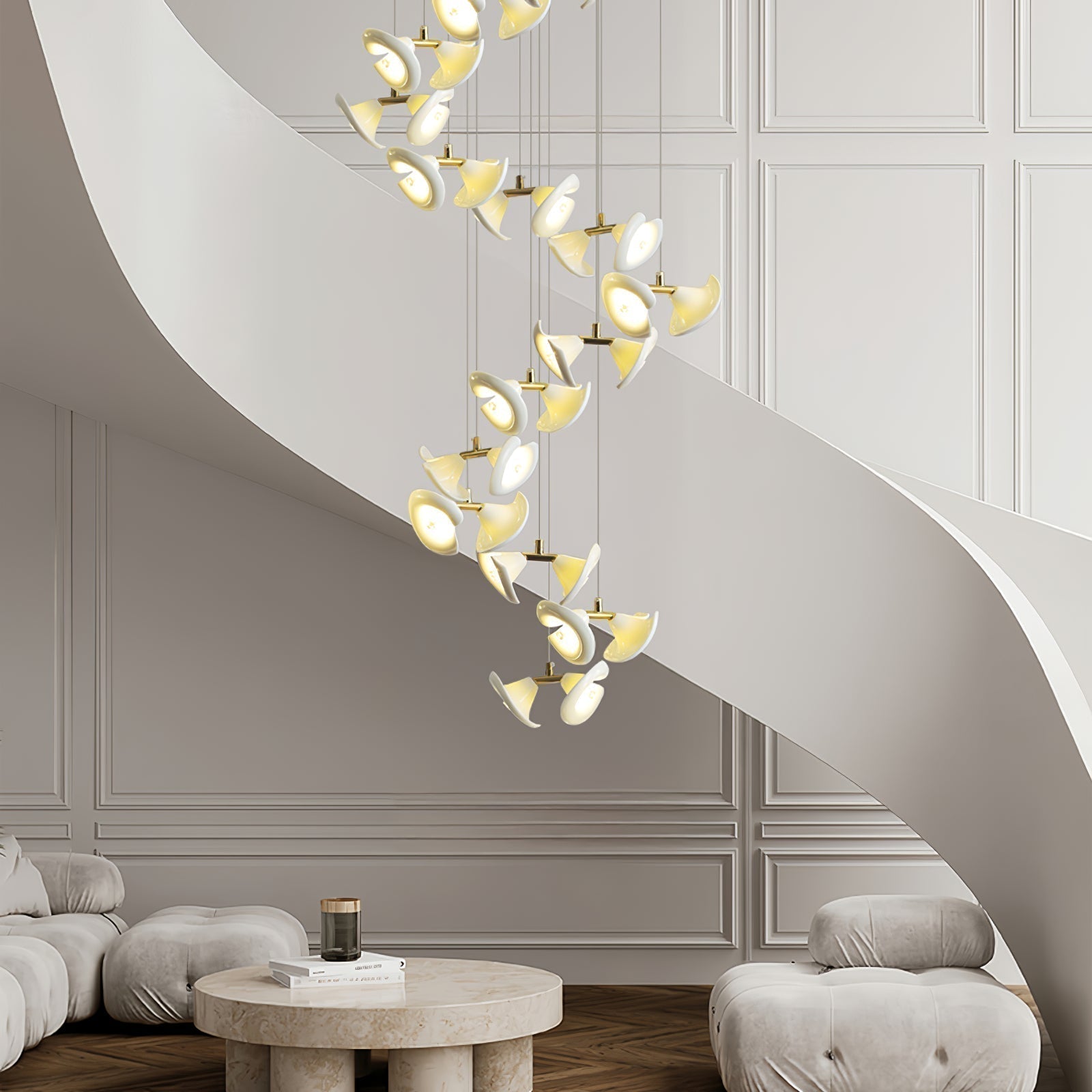 Ernoreth Art Deco Ceramic Chandelier - Blowlighting