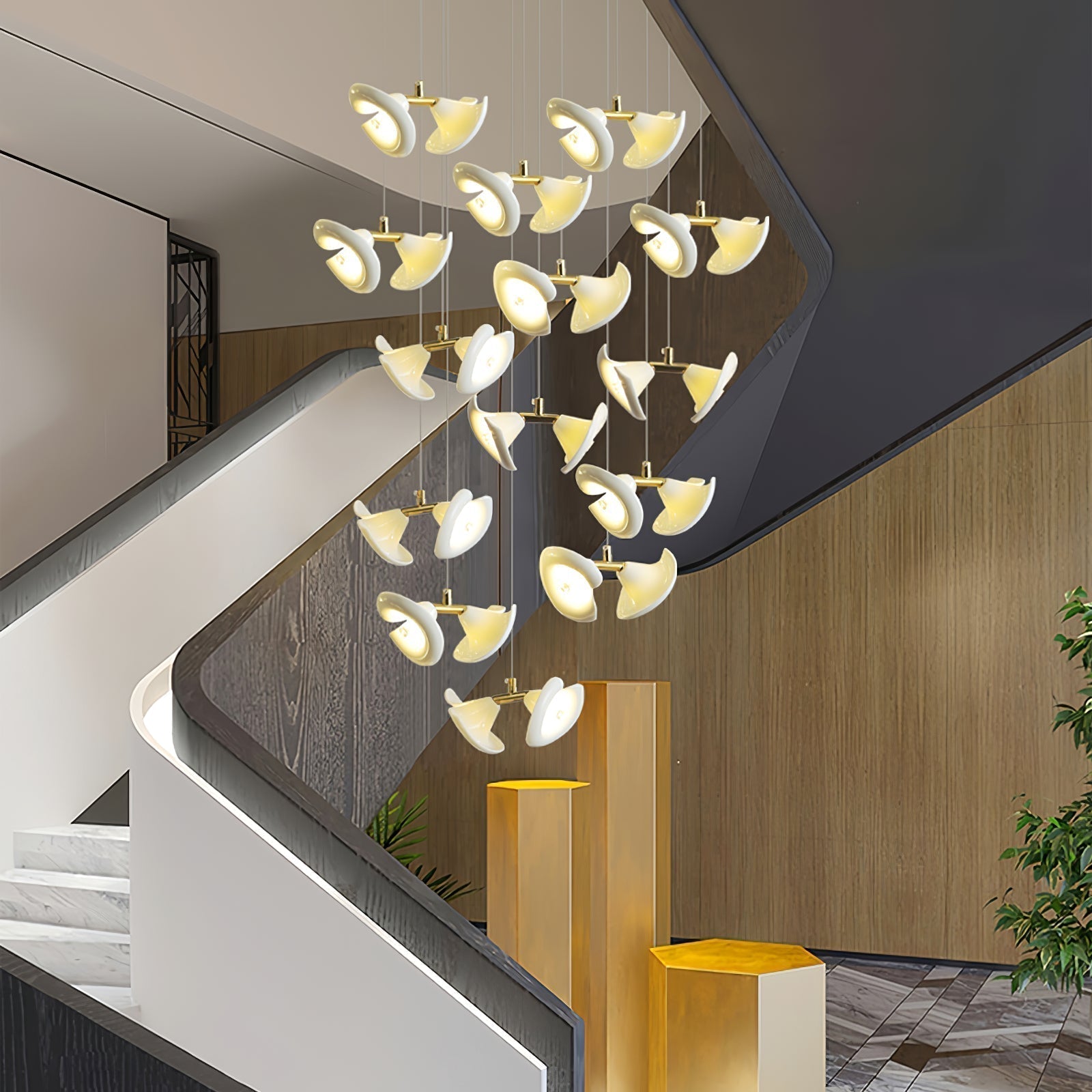 Ernoreth Art Deco Ceramic Chandelier - Blowlighting