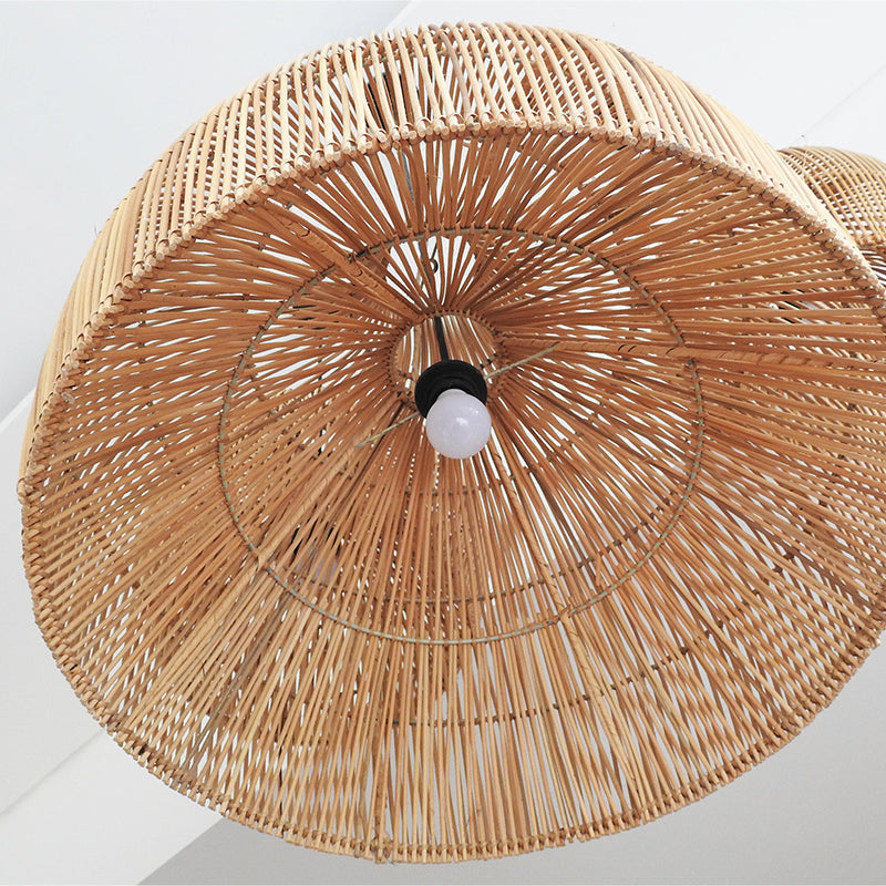 Ritta Vintage Fatto a Mano Rattan Lampade a Sospensione Legno Naturale Soggiorno