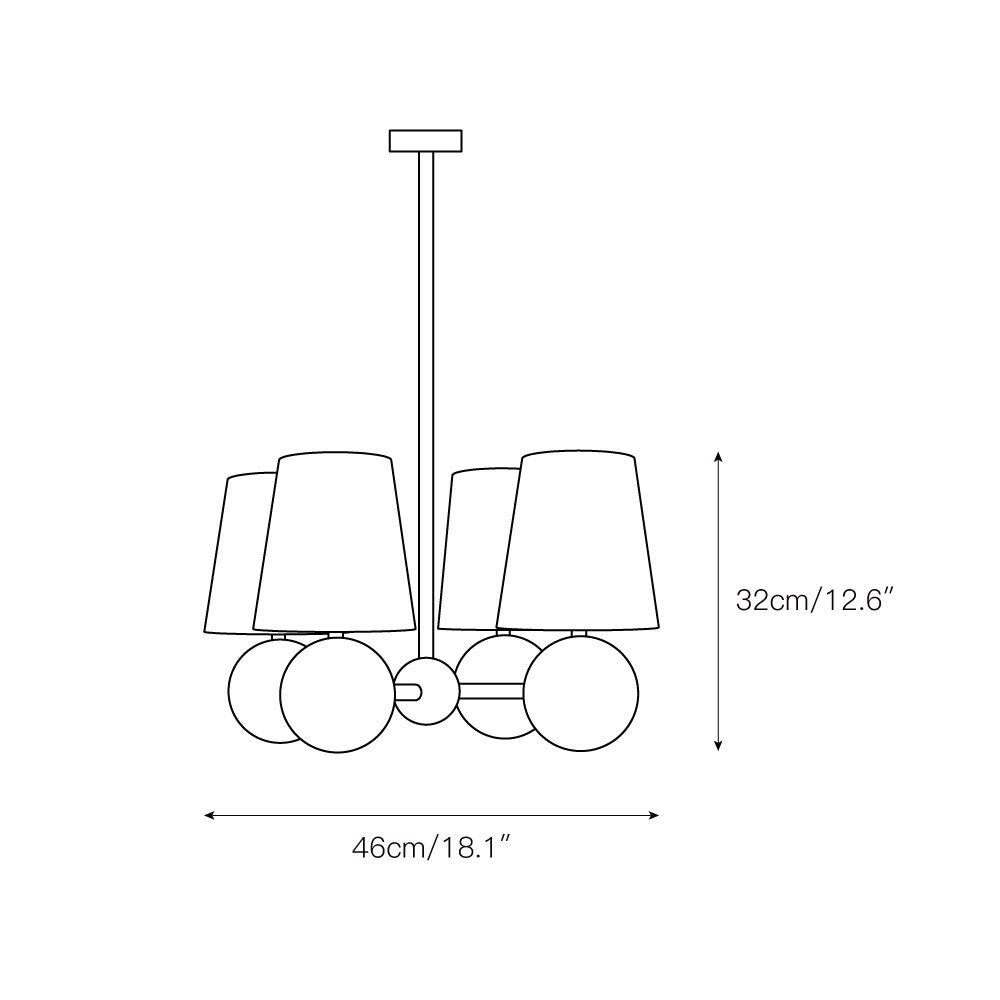 Aevuvyj Premium Elegance Brass Fabric Metal Chandelier - Lamp Copper