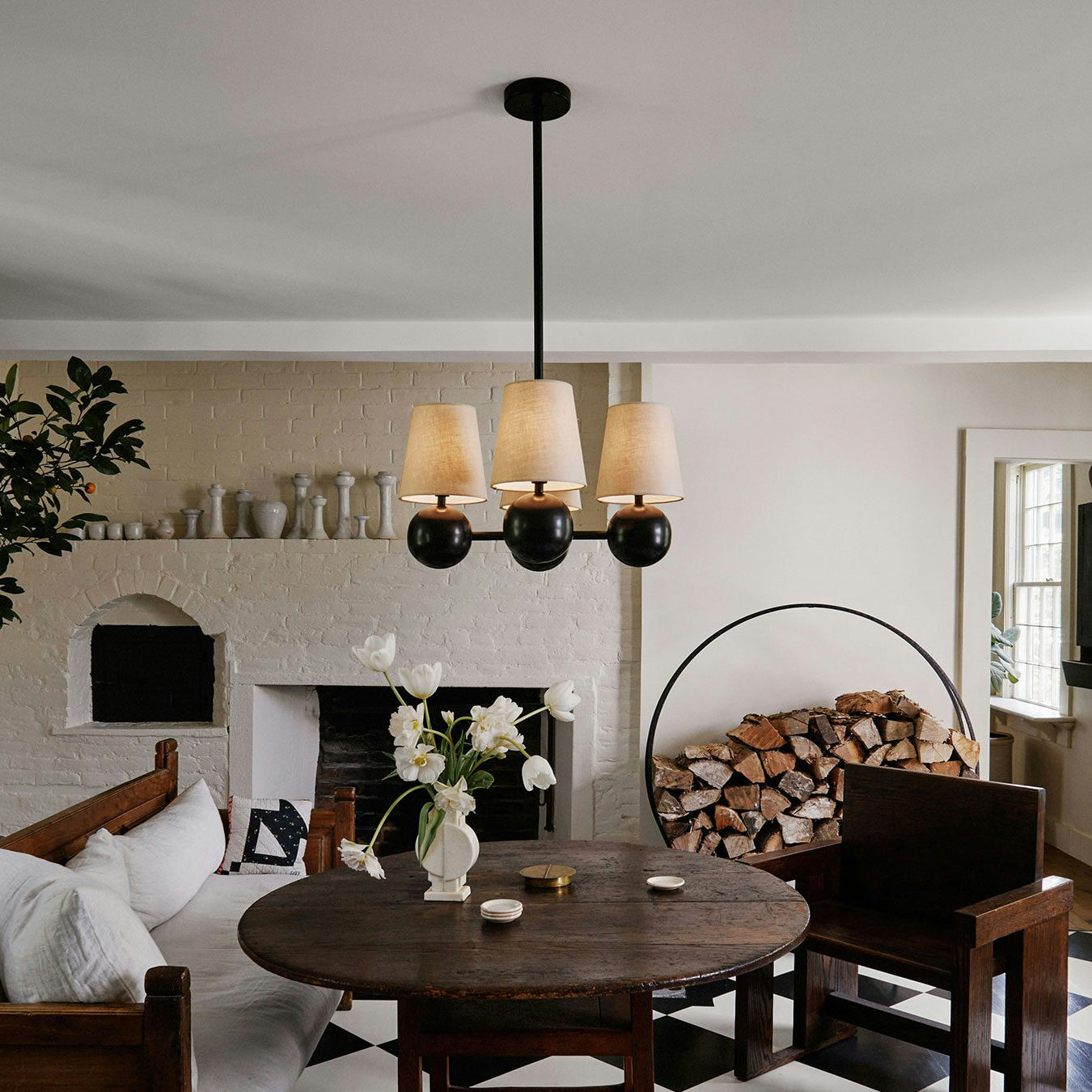 Aevuvyj Premium Elegance Brass Fabric Metal Chandelier - Lamp Copper