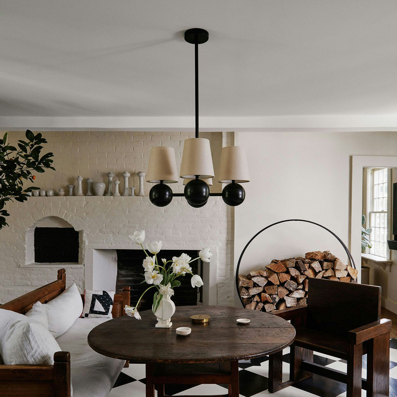 Aevuvyj Premium Elegance Brass Fabric Metal Chandelier - Lamp Copper