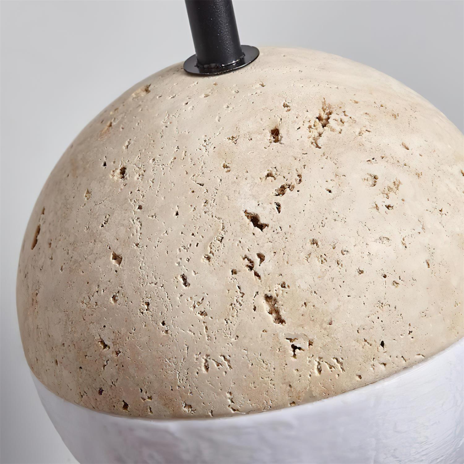 Ritta Wall Lamp Travertine & Acrylic Hemisphere - Letslighting