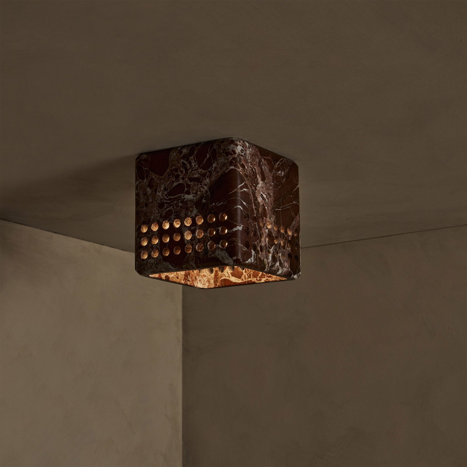 Bond Modern Minimalist Marble Ceiling Lamp - Lamp Copper