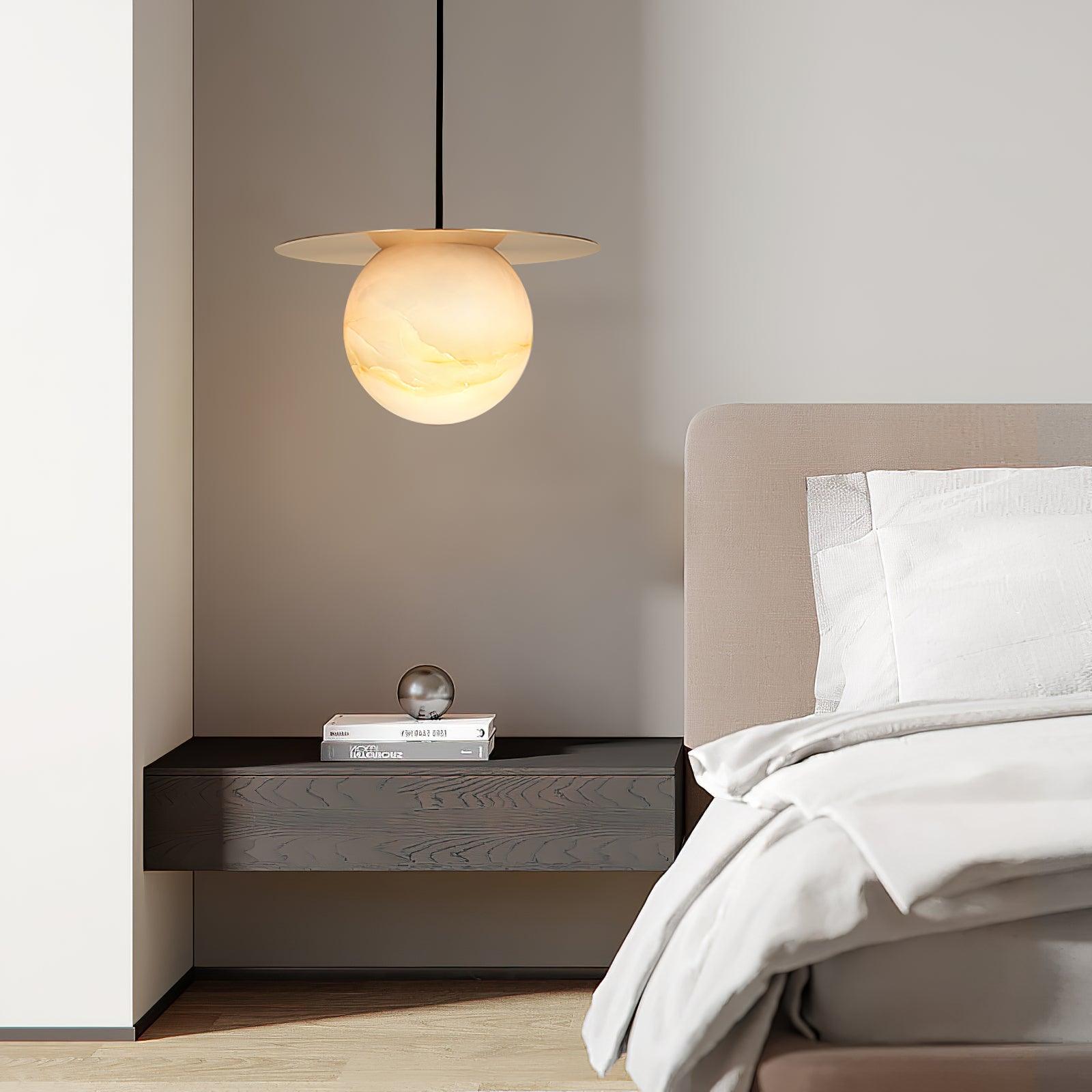 Nyvelyra Sphere Alabaster Pendant Light - Neutralighting