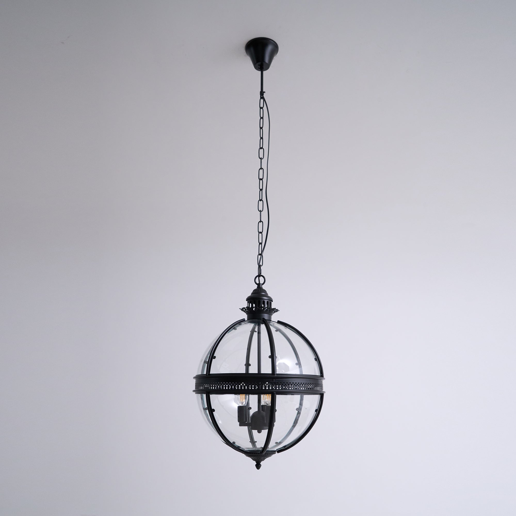 Svelte Vintage Industrial Metal Glass Pendant Light - Lamp Copper