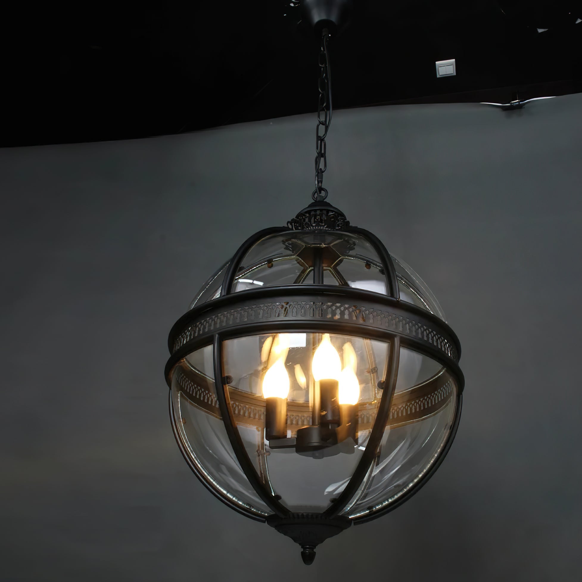 Svelte Vintage Industrial Metal Glass Pendant Light - Lamp Copper