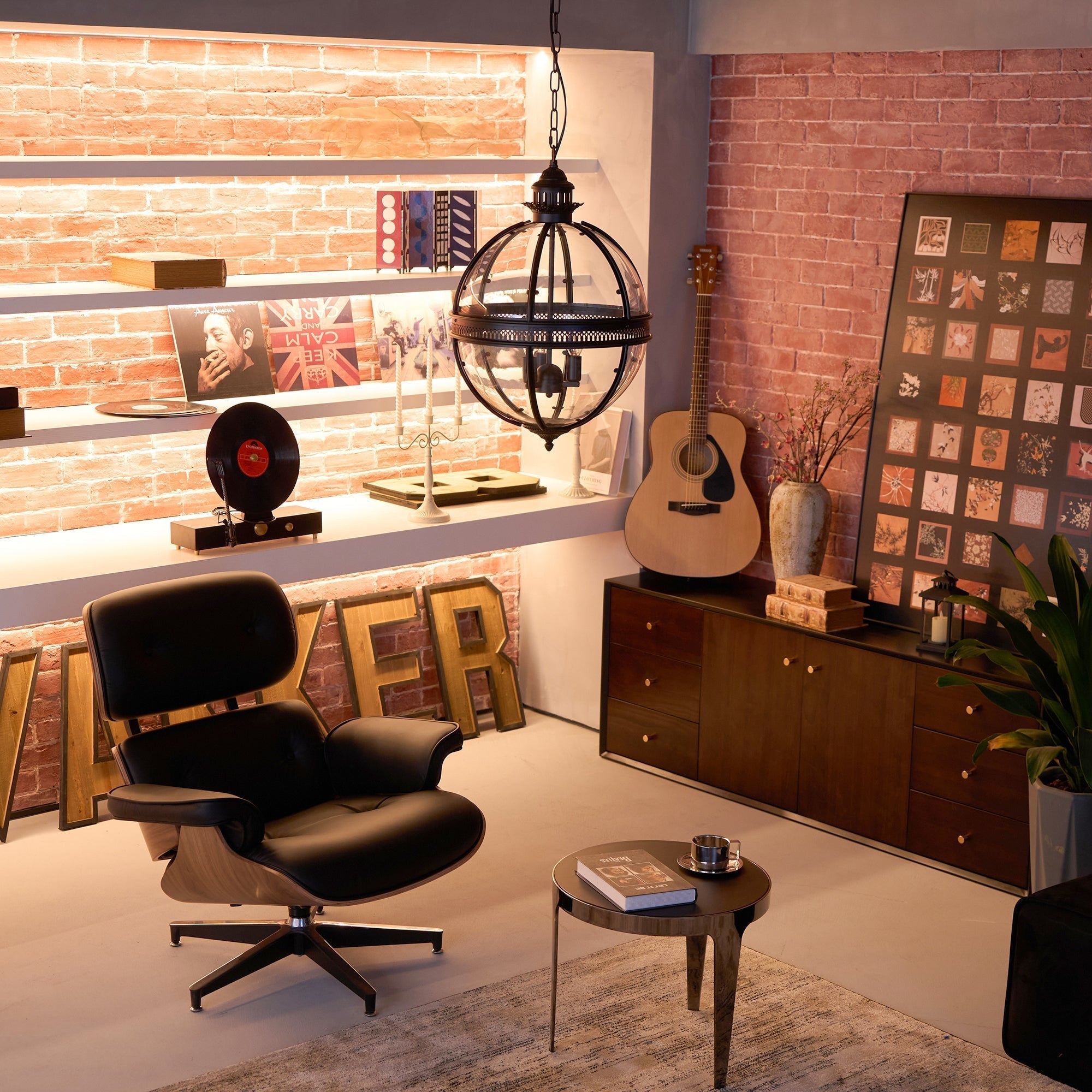 Svelte Vintage Industrial Metal Glass Pendant Light - Lamp Copper