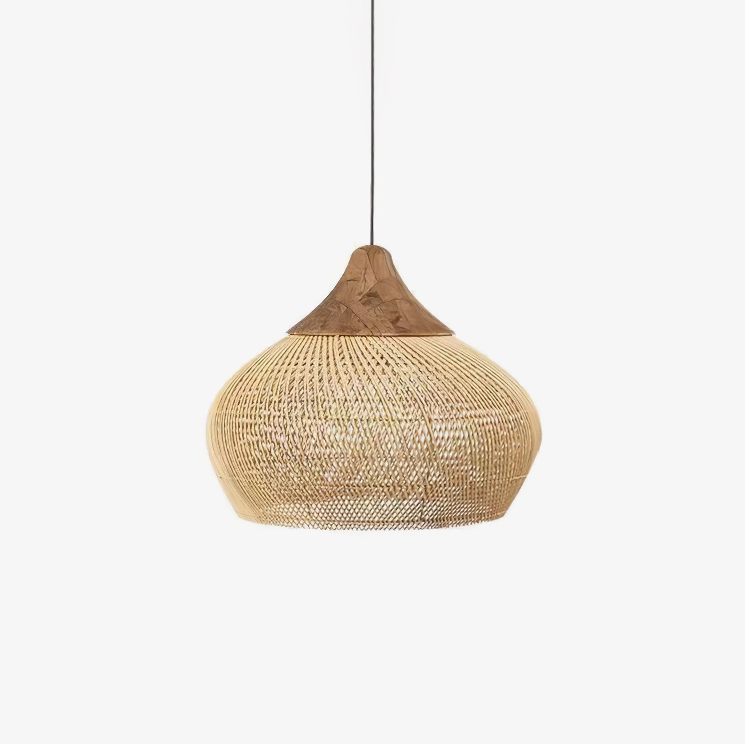 Ritta Lampada a Sospensione in Rattan Intrecciato per Soggiorno