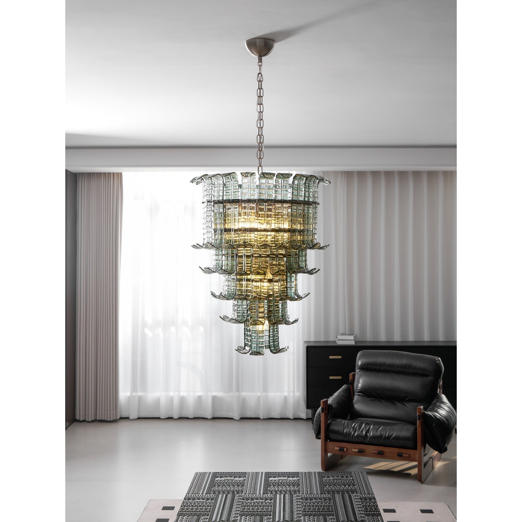 Aether Postmodern Luxury Glass Metal Chandelier - Lamp Copper