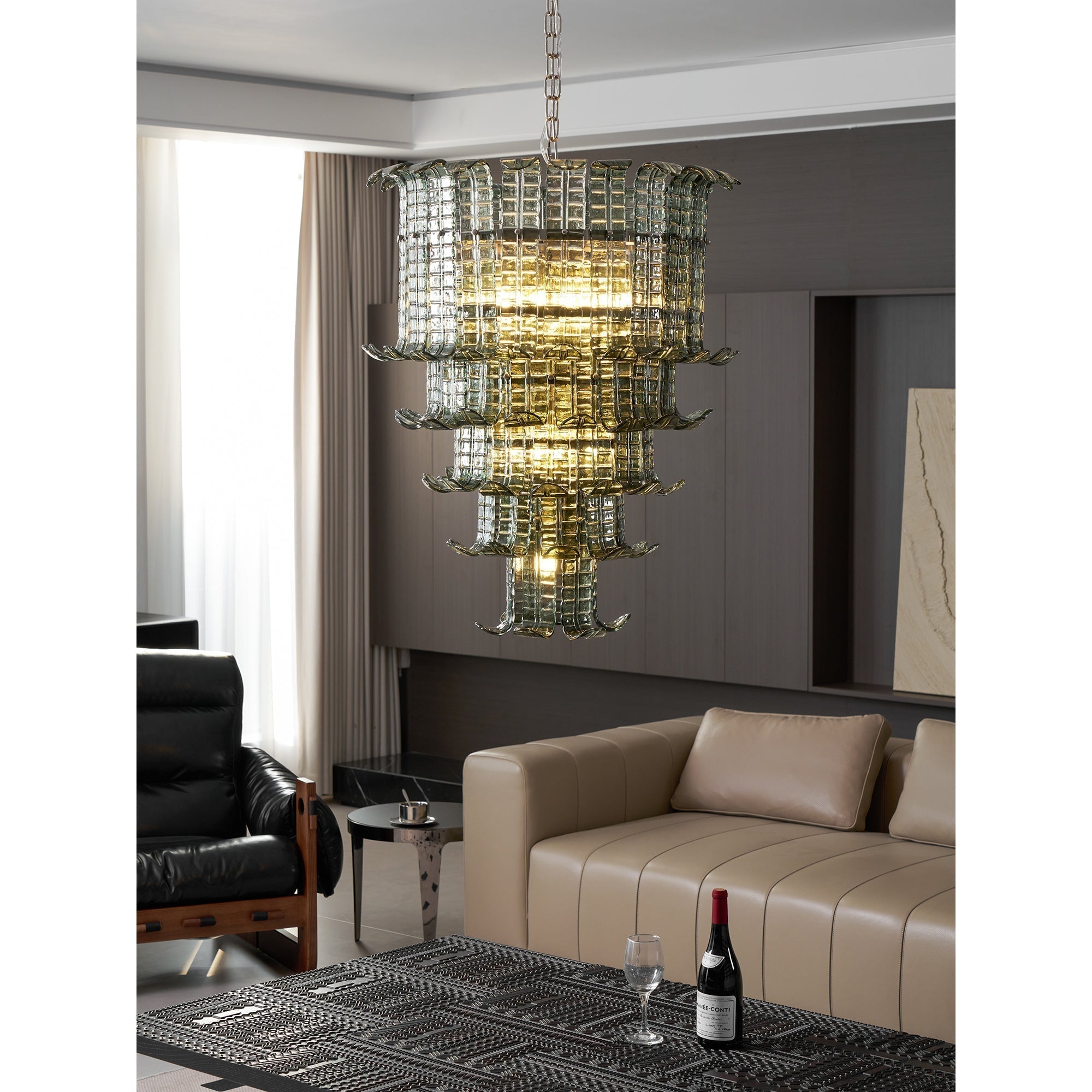 Aether Postmodern Luxury Glass Metal Chandelier - Lamp Copper