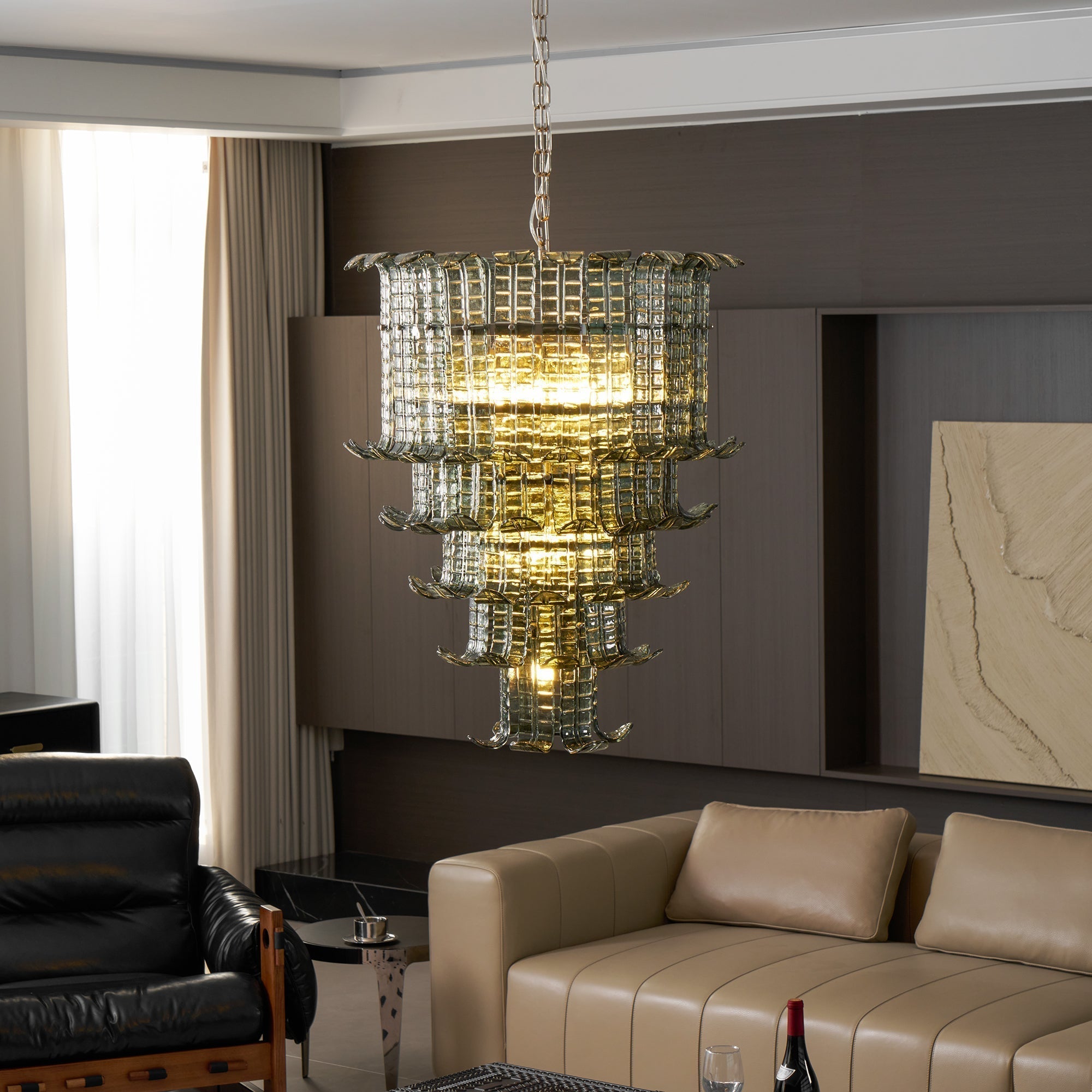Aether Postmodern Luxury Glass Metal Chandelier - Lamp Copper