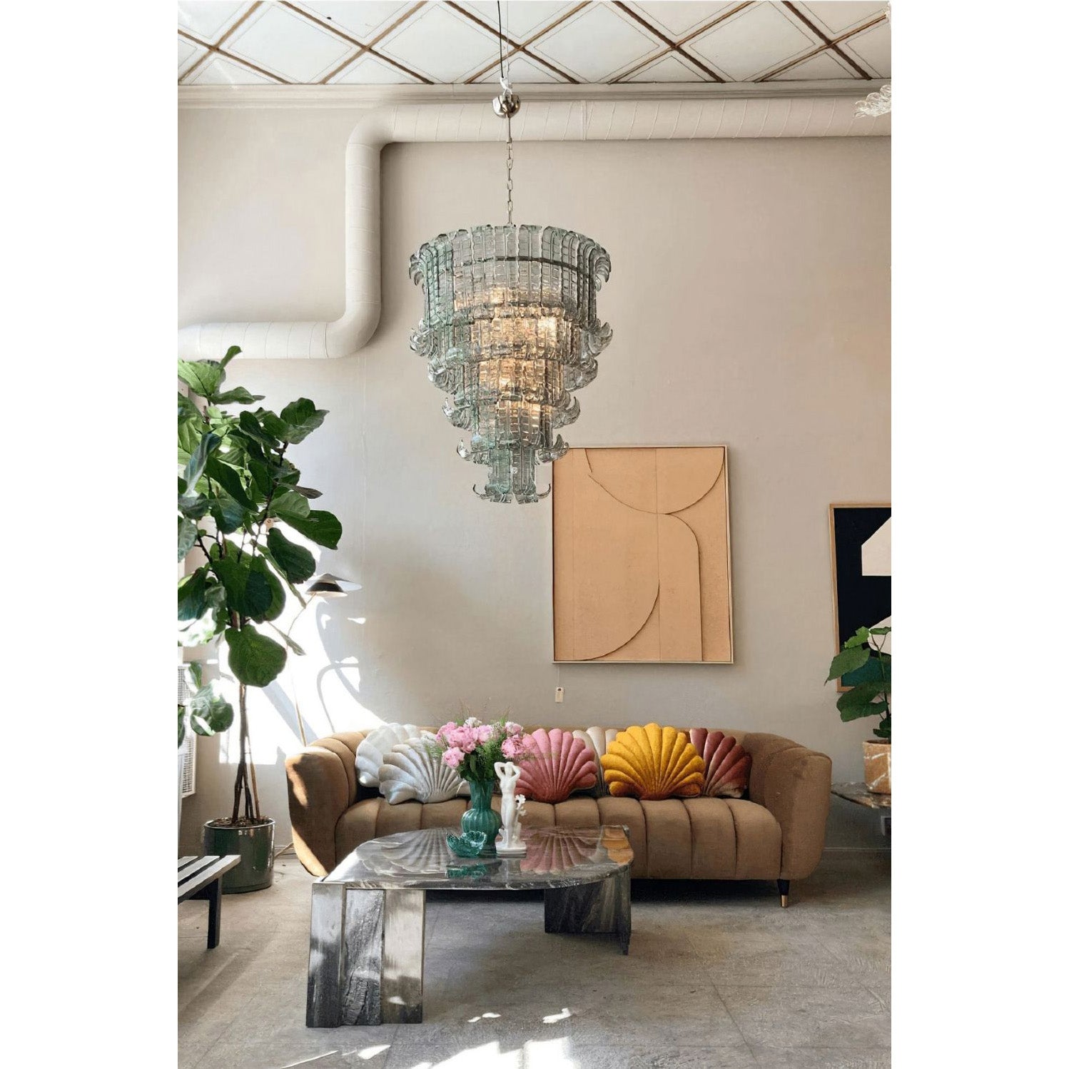 Aether Postmodern Luxury Glass Metal Chandelier - Lamp Copper