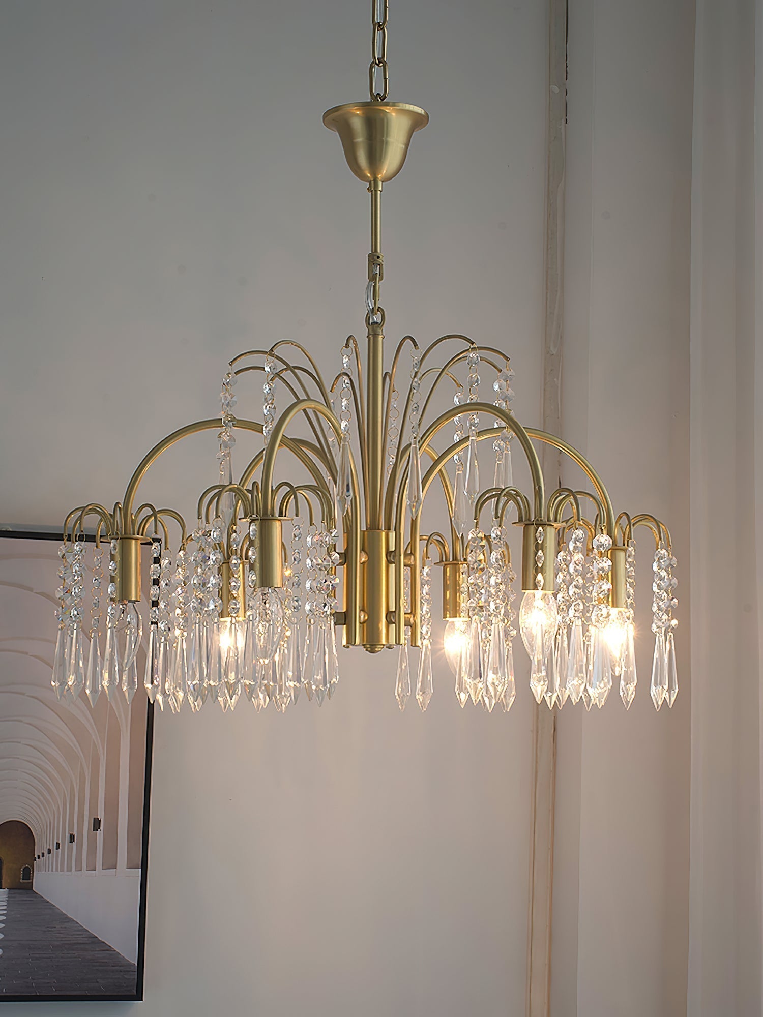 Voyant Premium Luxury Candle Crystal Chandelier - Lamp Copper
