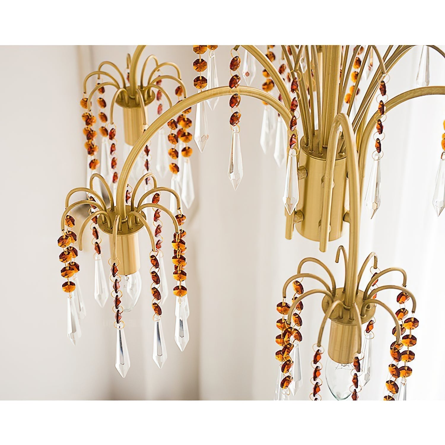Voyant Premium Luxury Candle Crystal Chandelier - Lamp Copper