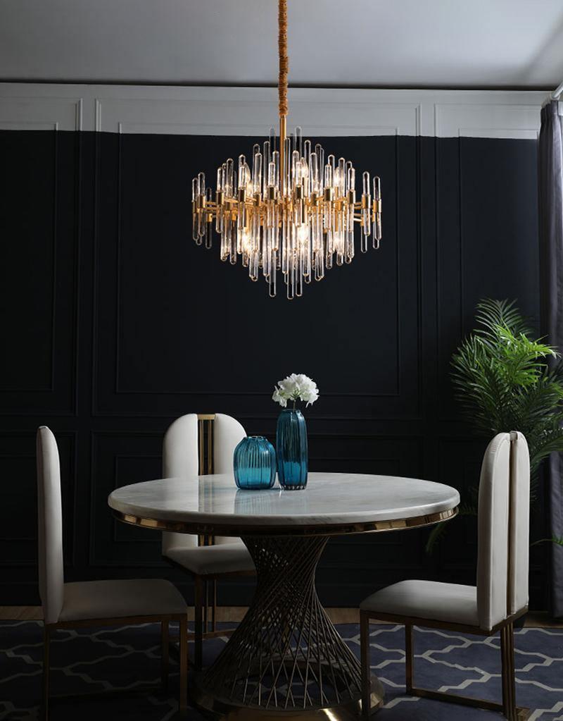 Solara Chandelier Antique Brass Starburst - Letslighting