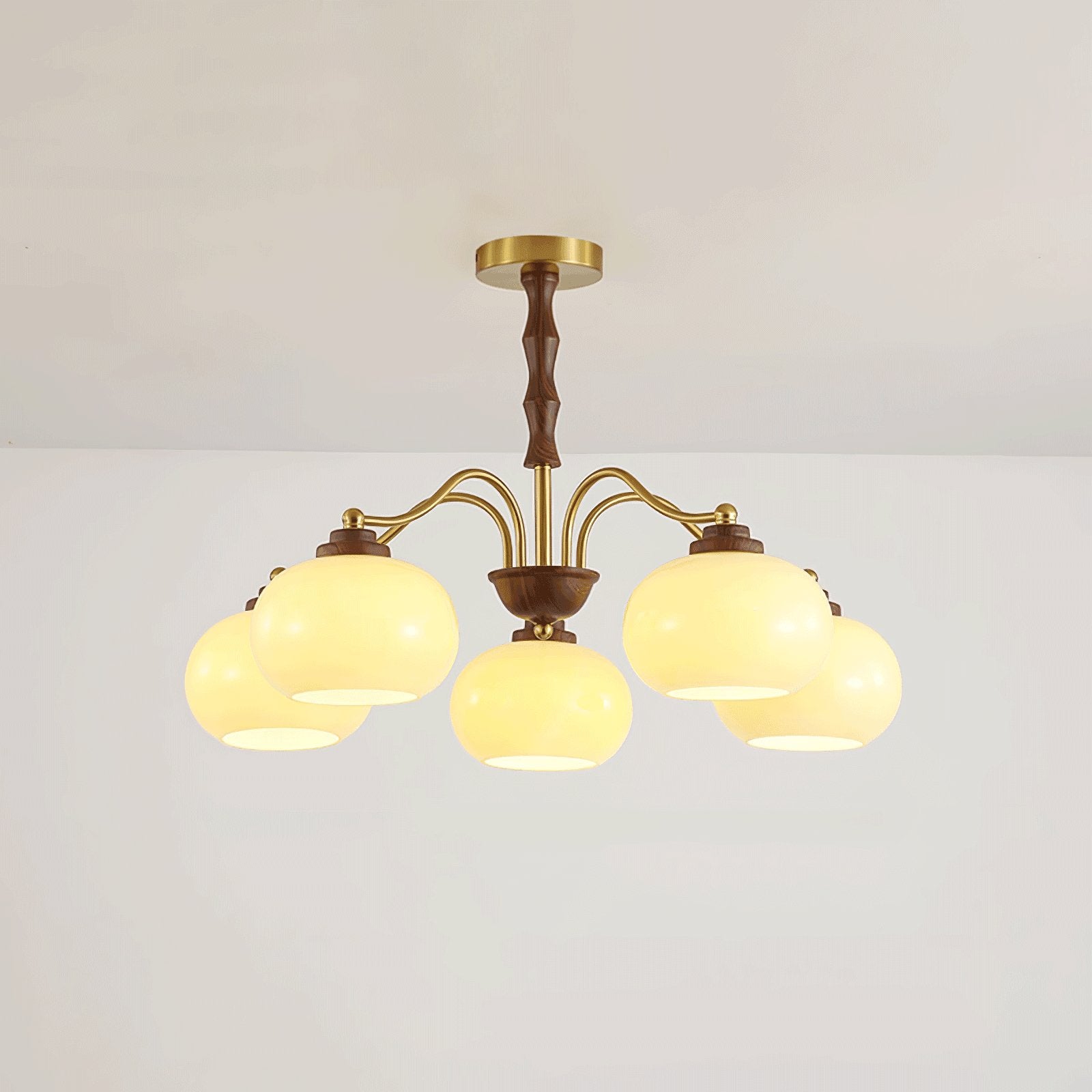 Persimmon Glass Globe Chandelier - Blowlighting