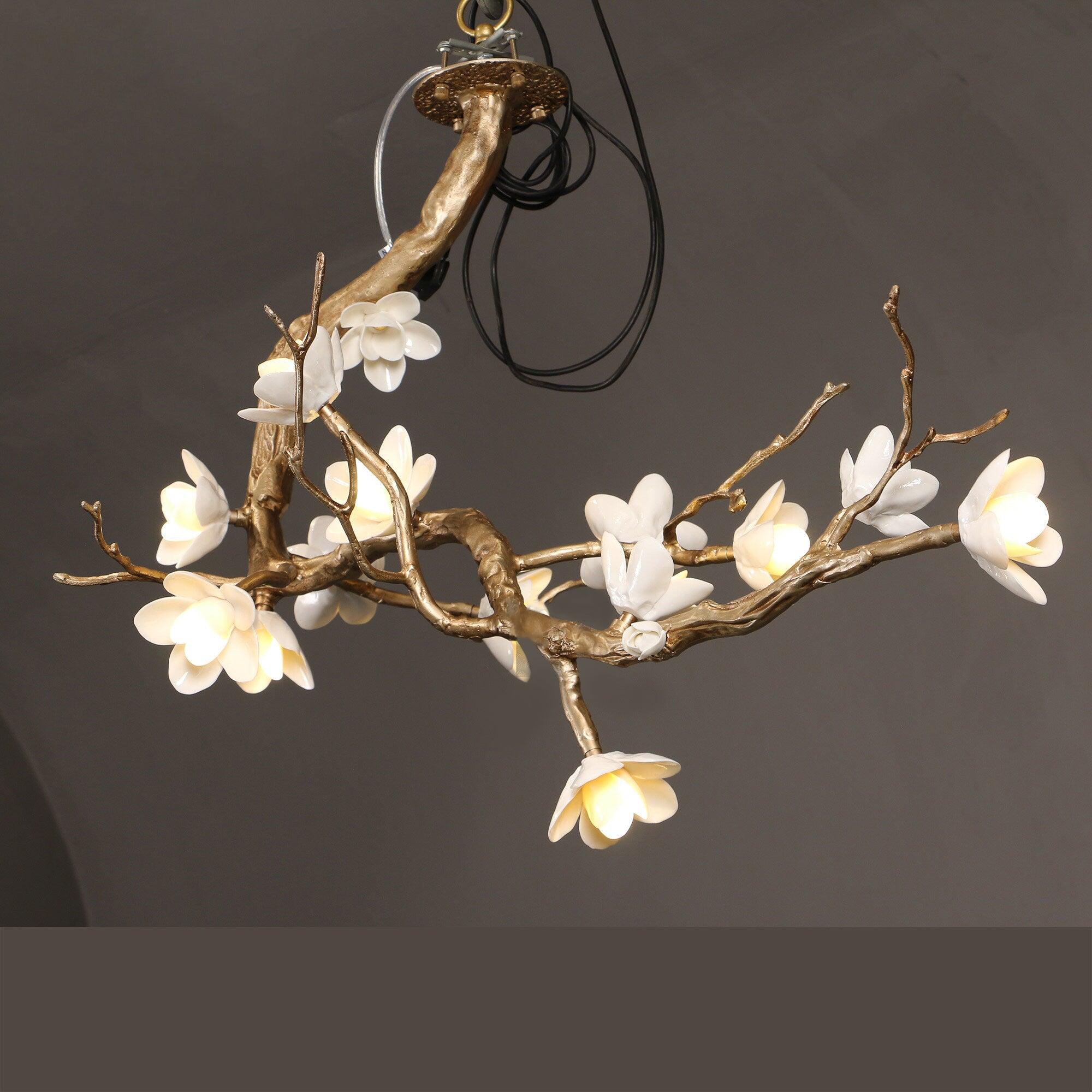 Brass Flower Branch Chandelier - Blowlighting
