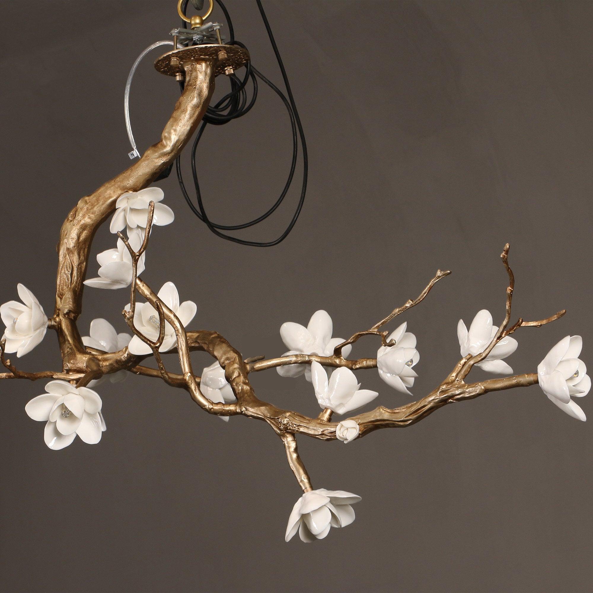 Brass Flower Branch Chandelier - Blowlighting