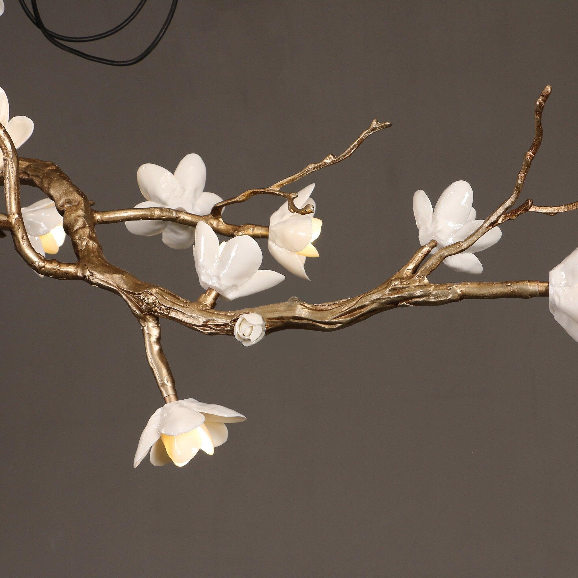 Brass Flower Branch Chandelier - Blowlighting