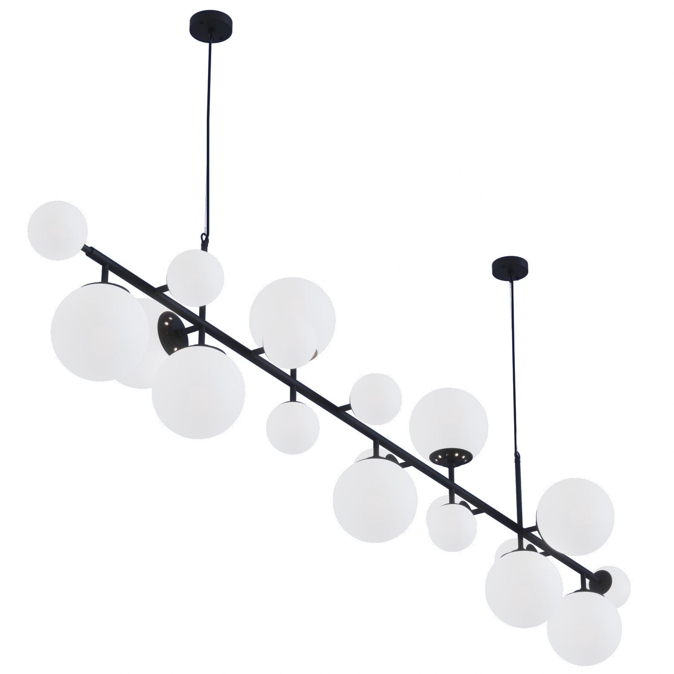 Brass Glass Globe Chandelier - Blowlighting