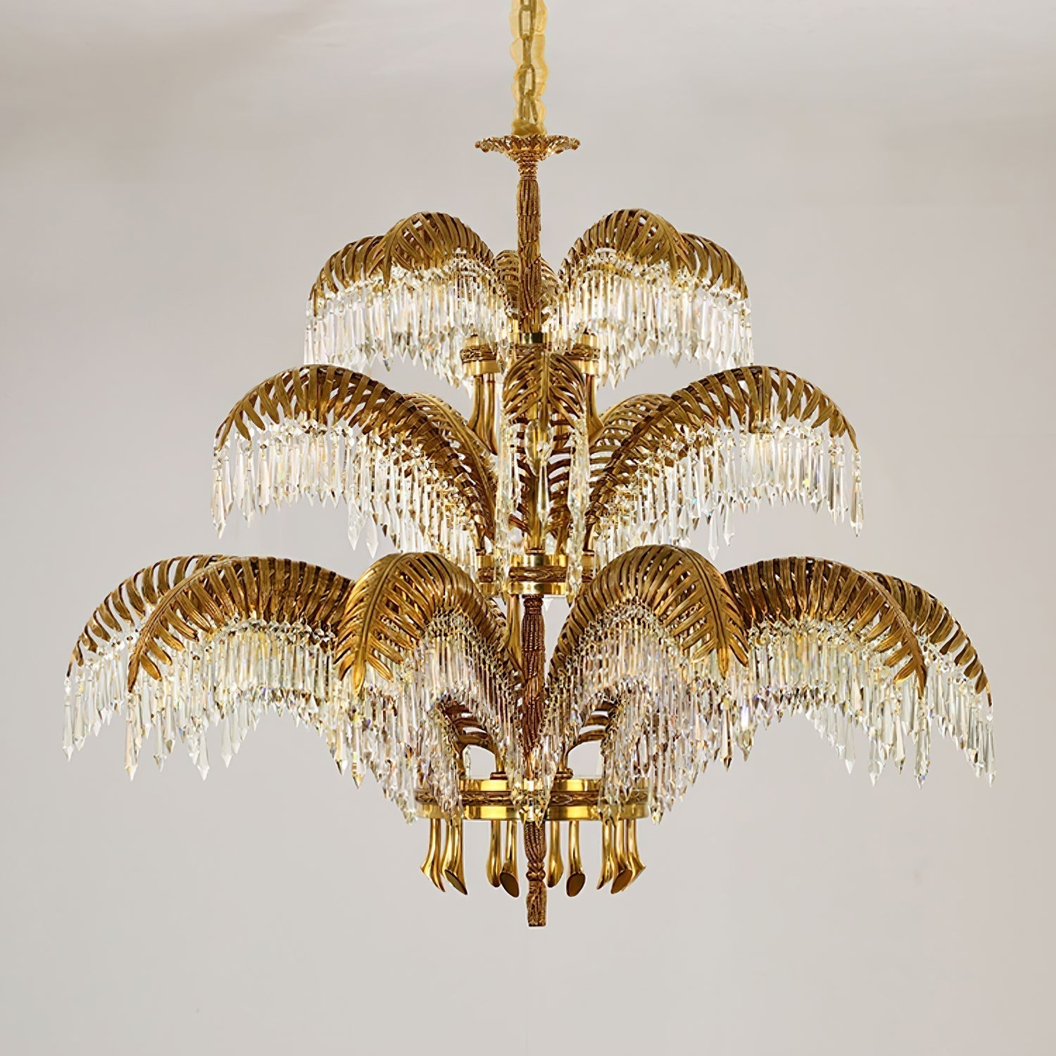 Odoraris Regal Brass Crystal Chandelier - Blowlighting