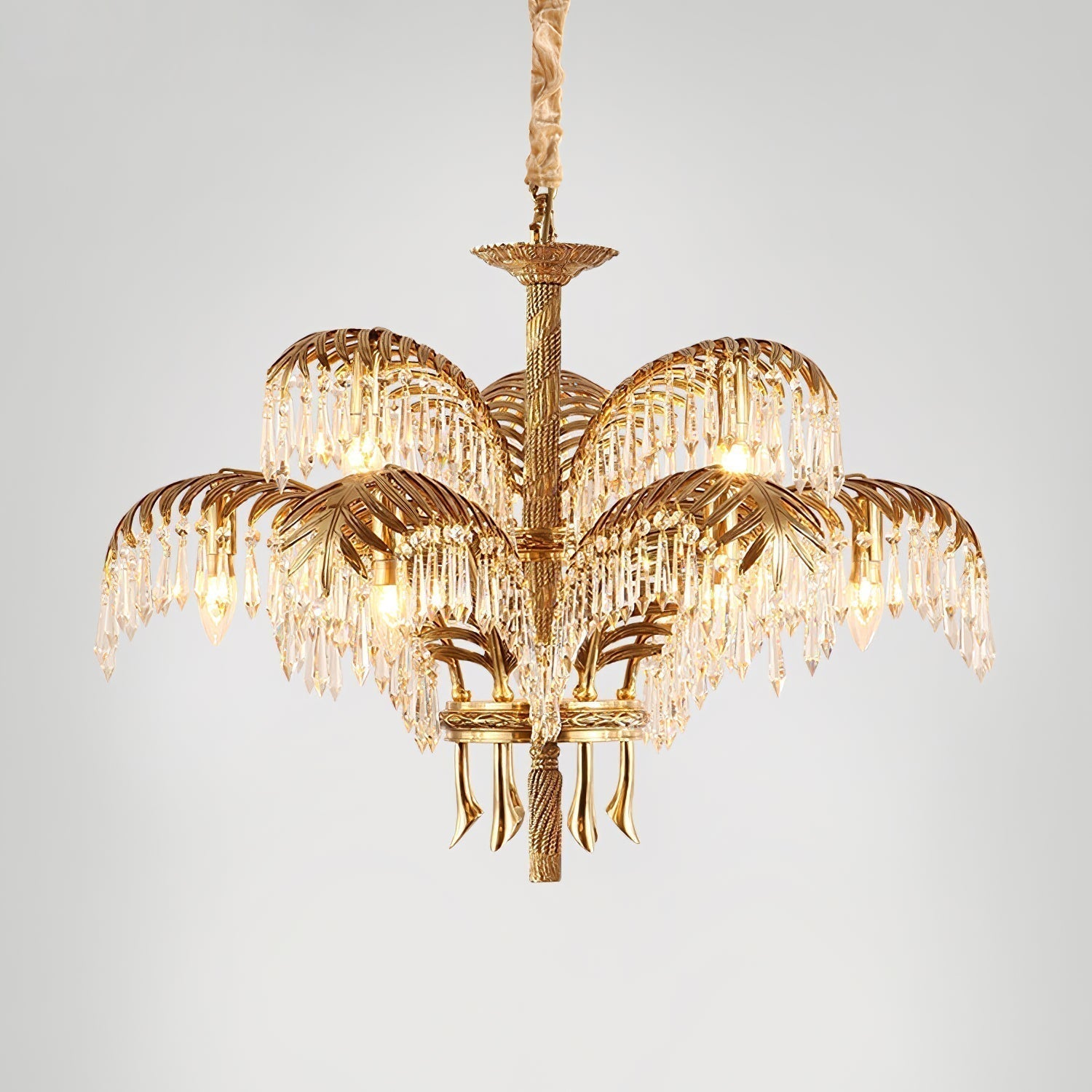 Odoraris Regal Brass Crystal Chandelier - Blowlighting