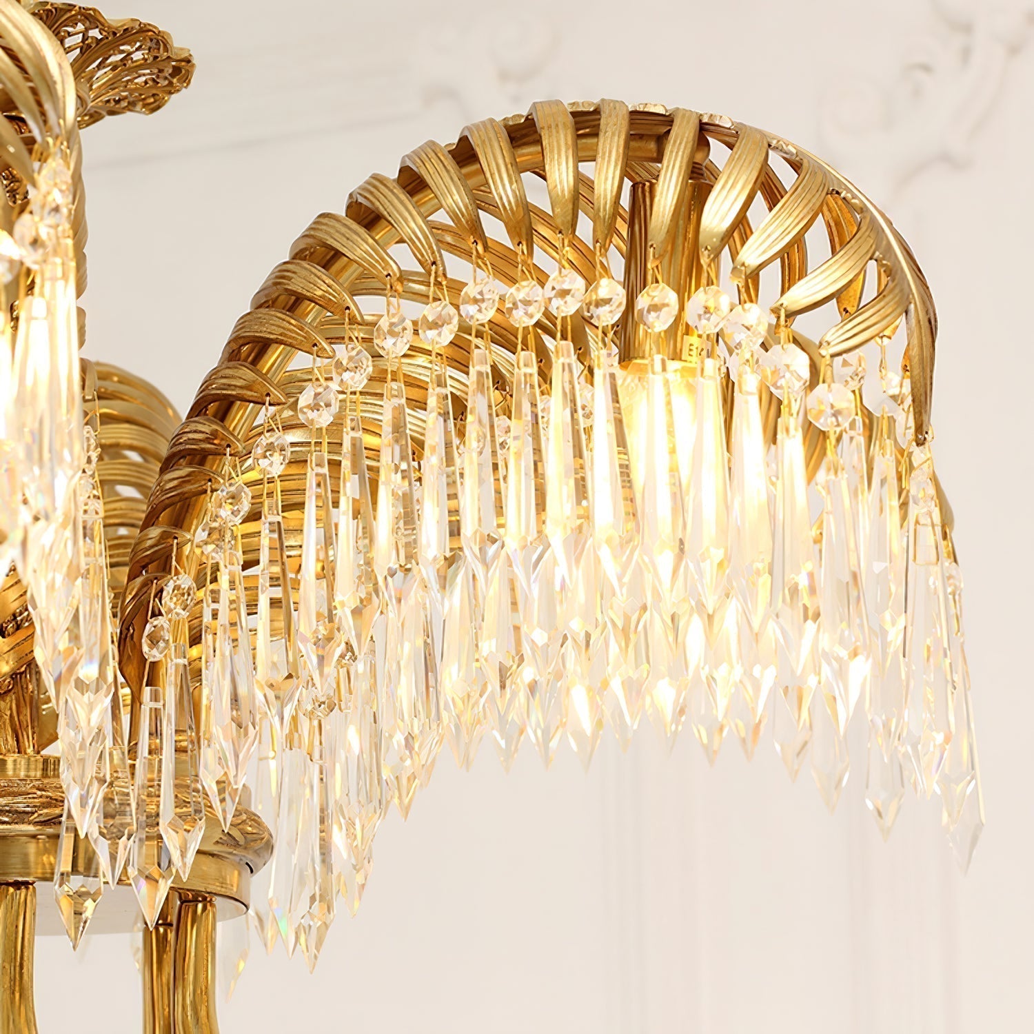 Odoraris Regal Brass Crystal Chandelier - Blowlighting