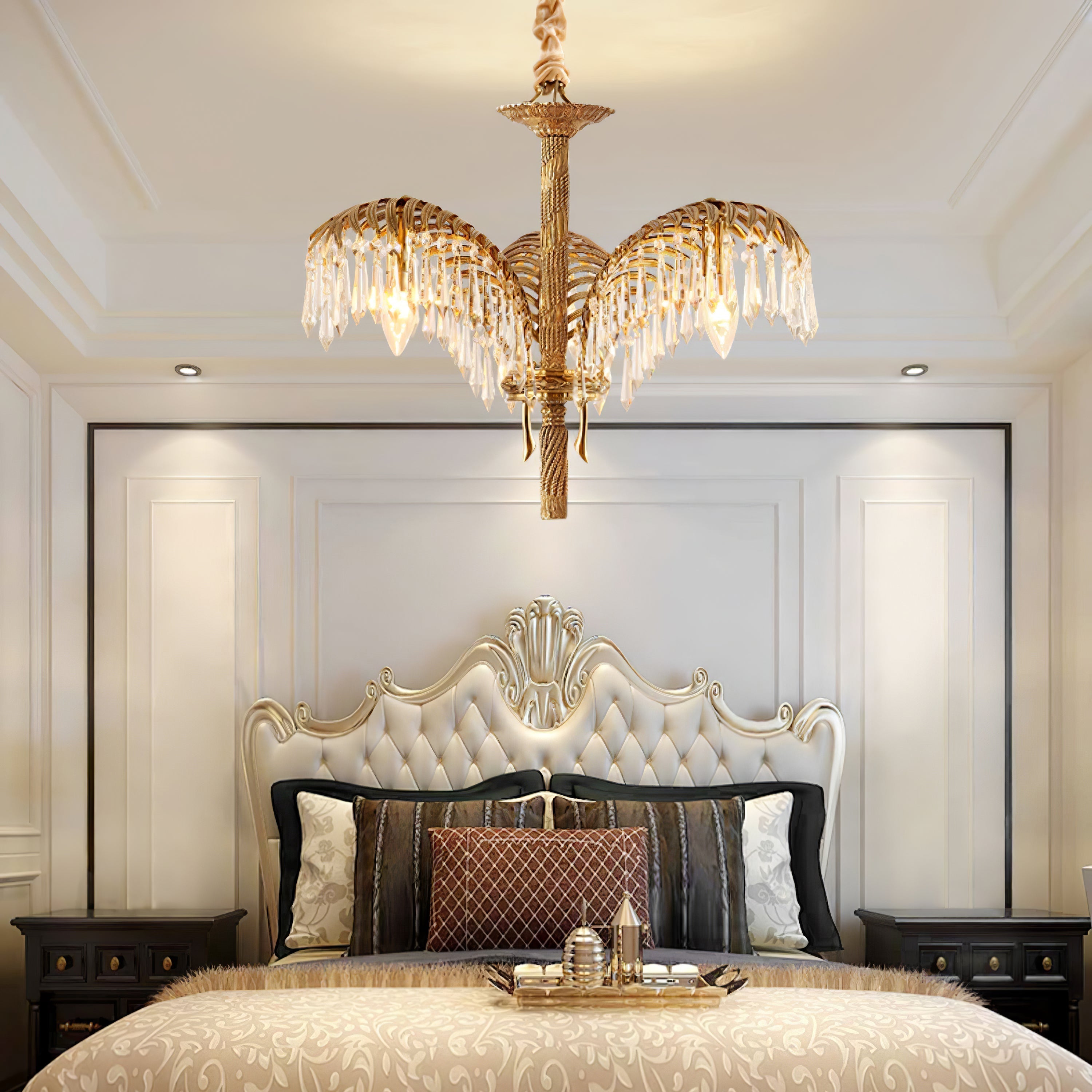 Odoraris Regal Brass Crystal Chandelier - Blowlighting