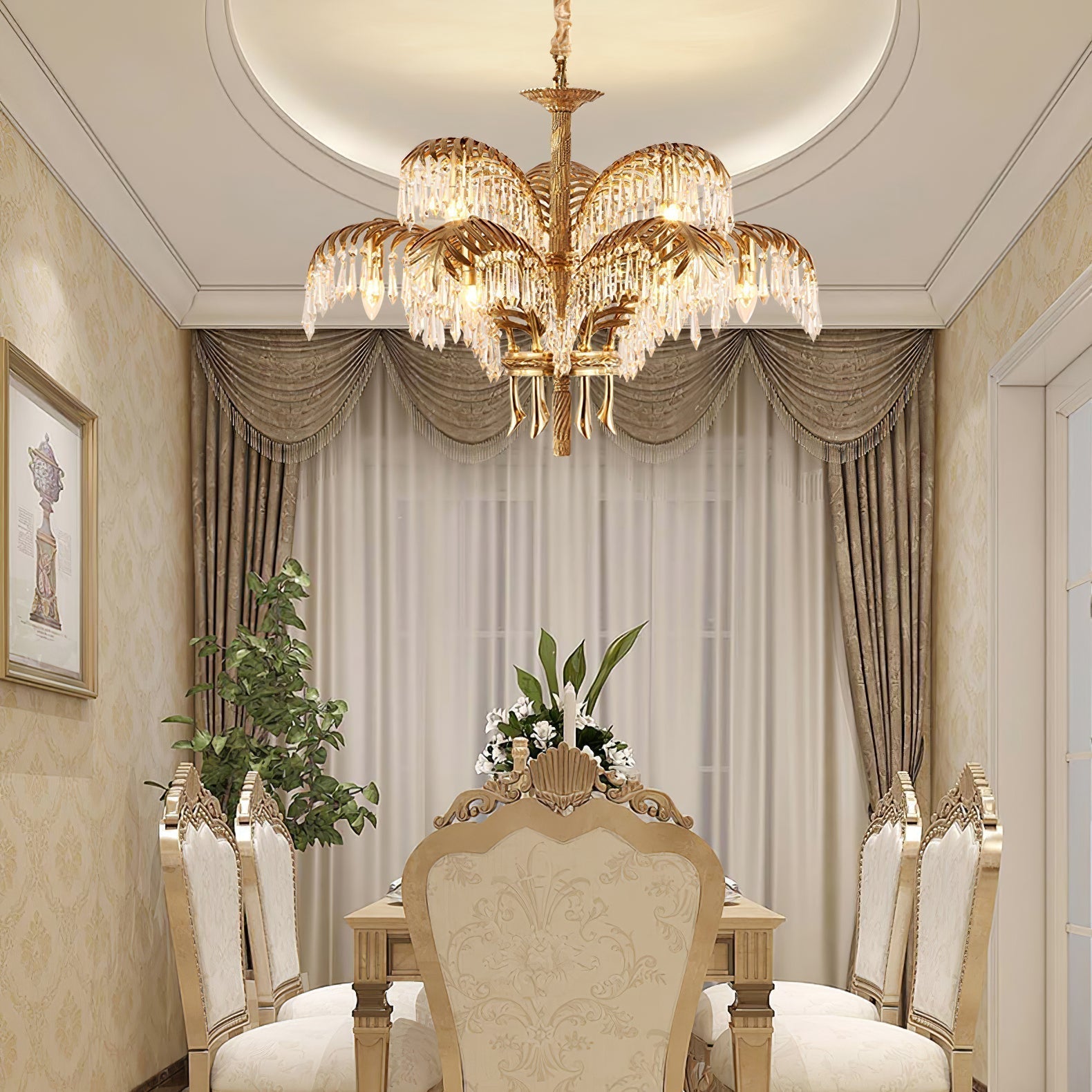 Odoraris Regal Brass Crystal Chandelier - Blowlighting