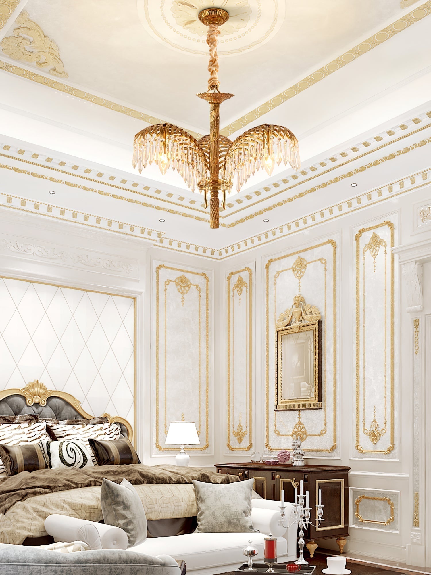 Odoraris Regal Brass Crystal Chandelier - Blowlighting