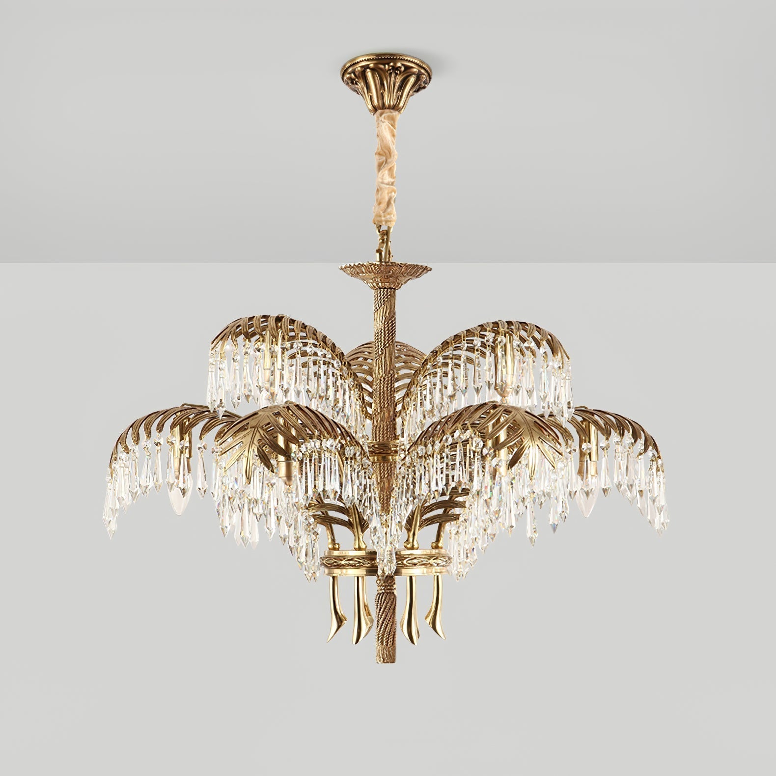 Odoraris Regal Brass Crystal Chandelier - Blowlighting