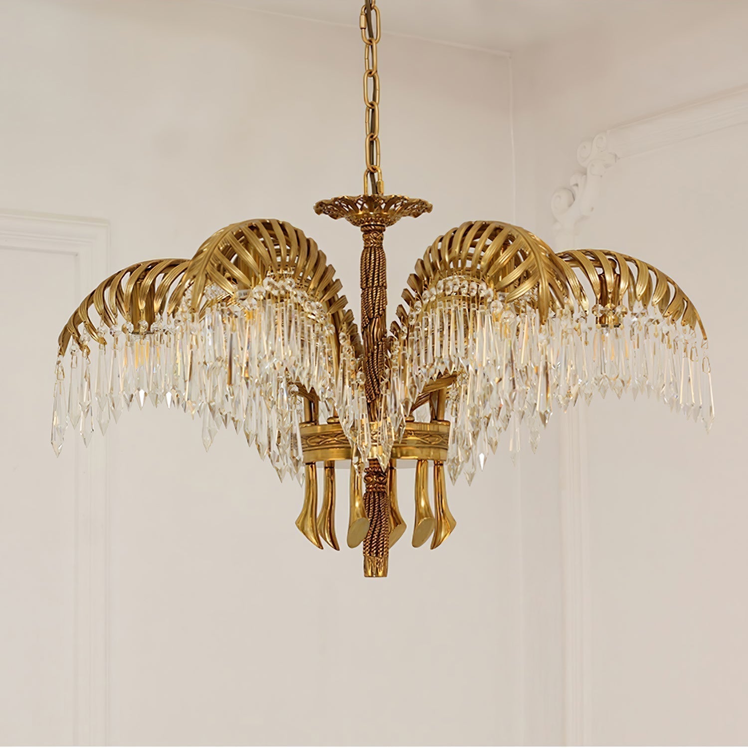 Odoraris Regal Brass Crystal Chandelier - Blowlighting