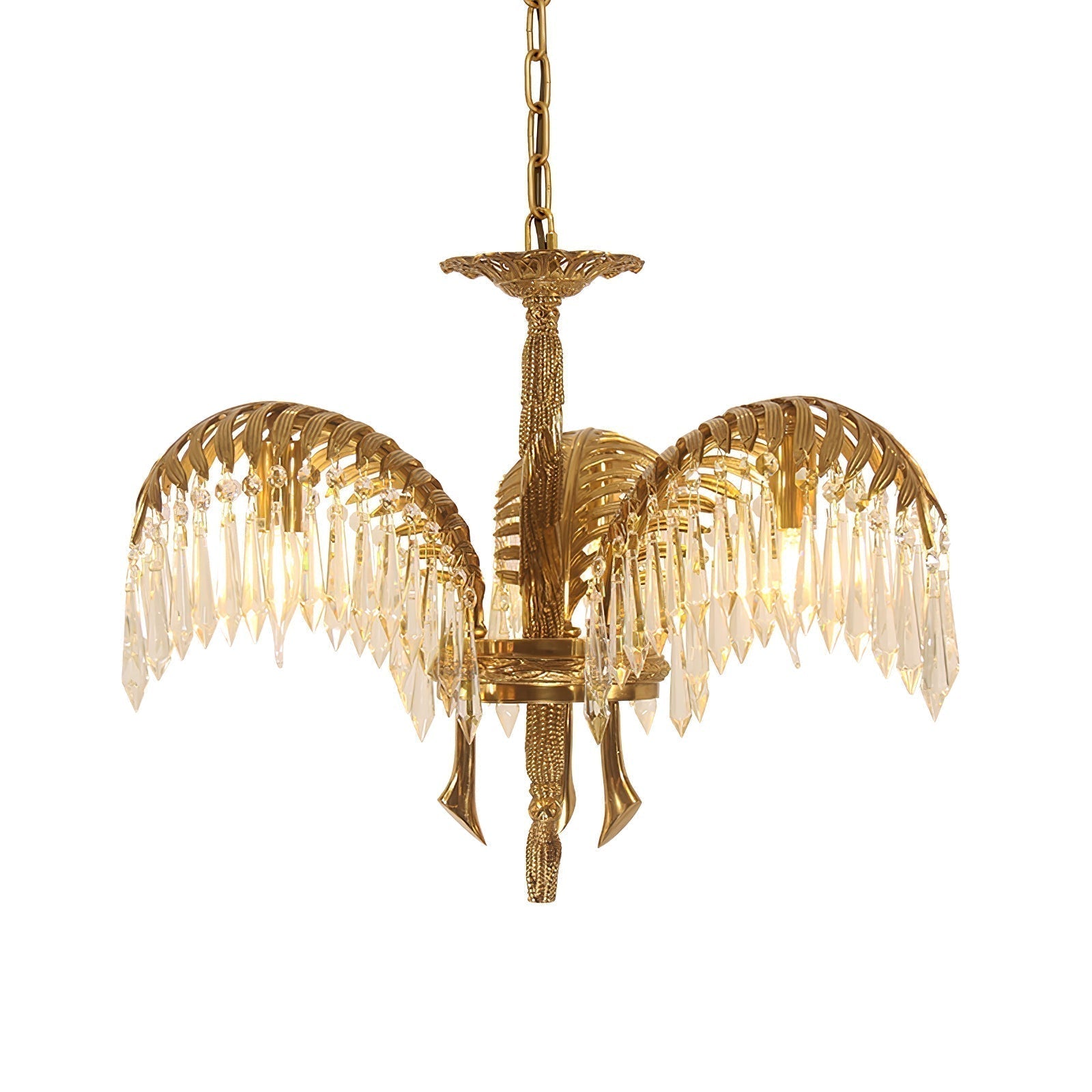 Odoraris Regal Brass Crystal Chandelier - Blowlighting