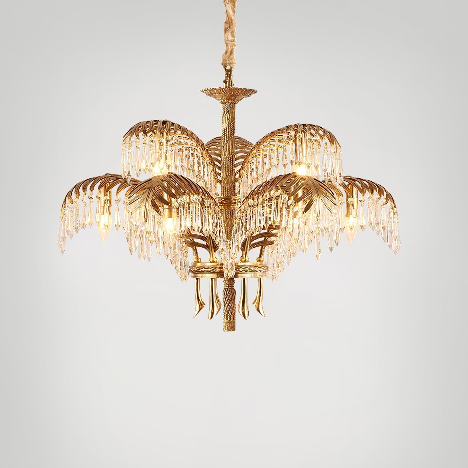 Odoraris Regal Brass Crystal Chandelier - Blowlighting