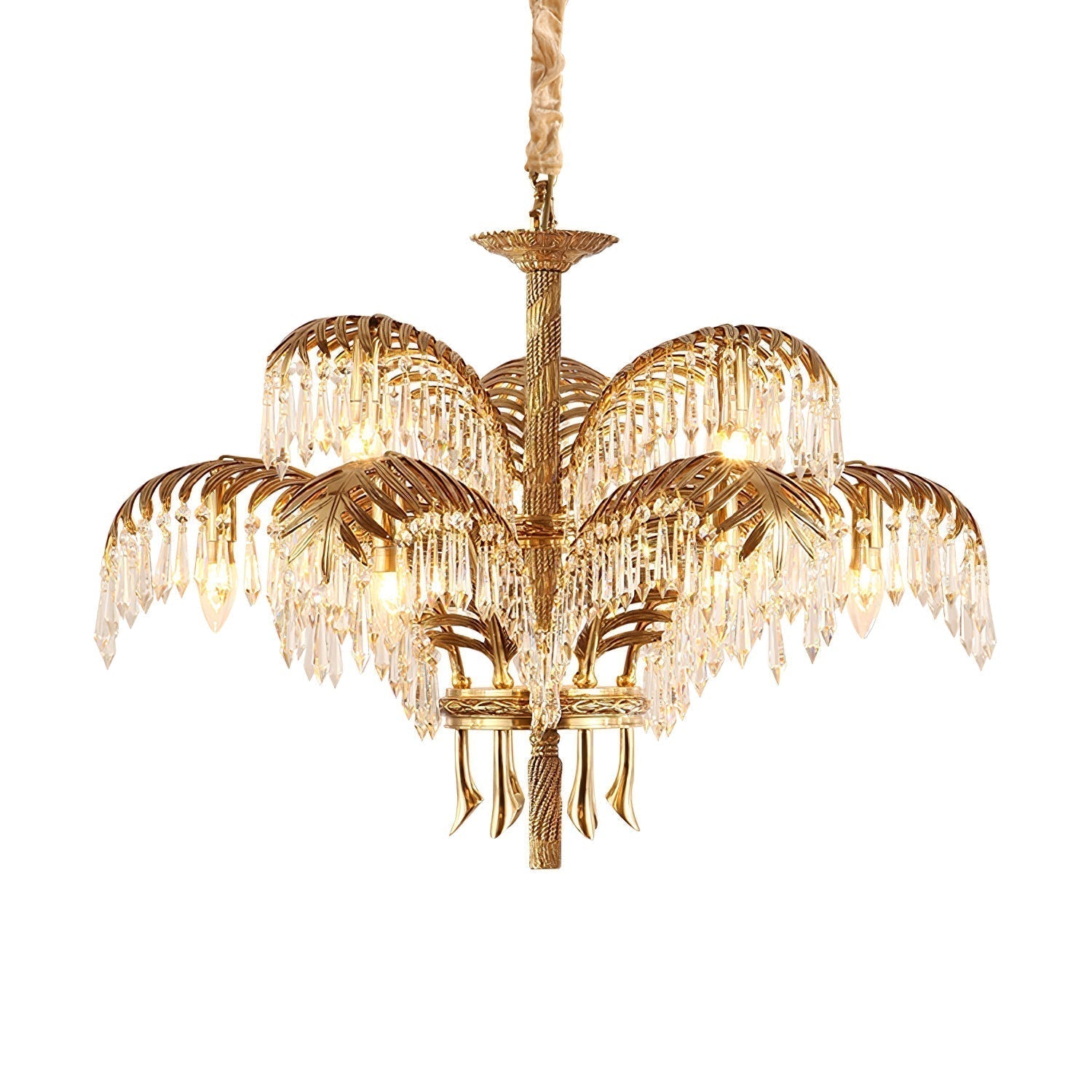 Odoraris Regal Brass Crystal Chandelier - Blowlighting