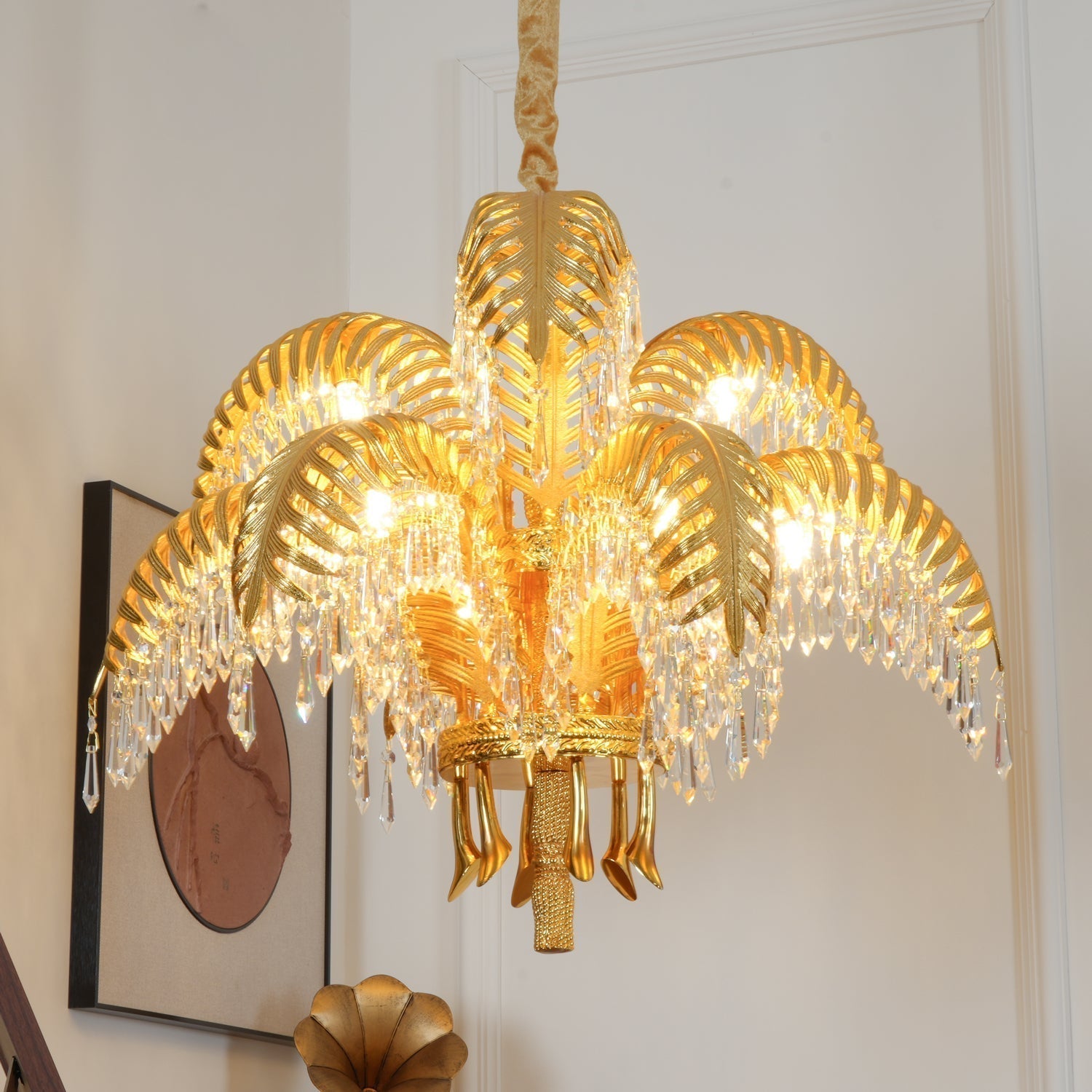 Odoraris Regal Brass Crystal Chandelier - Blowlighting