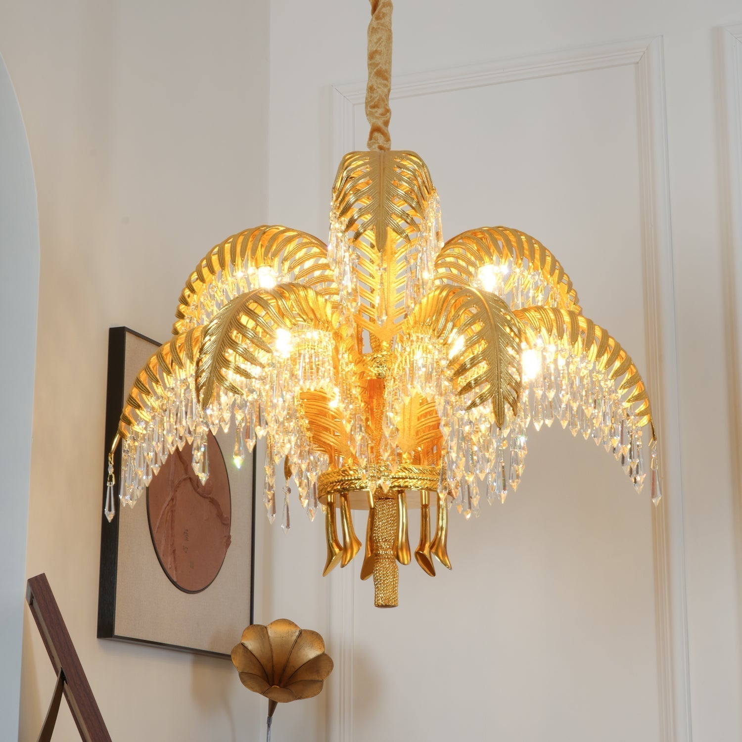 Odoraris Regal Brass Crystal Chandelier - Blowlighting