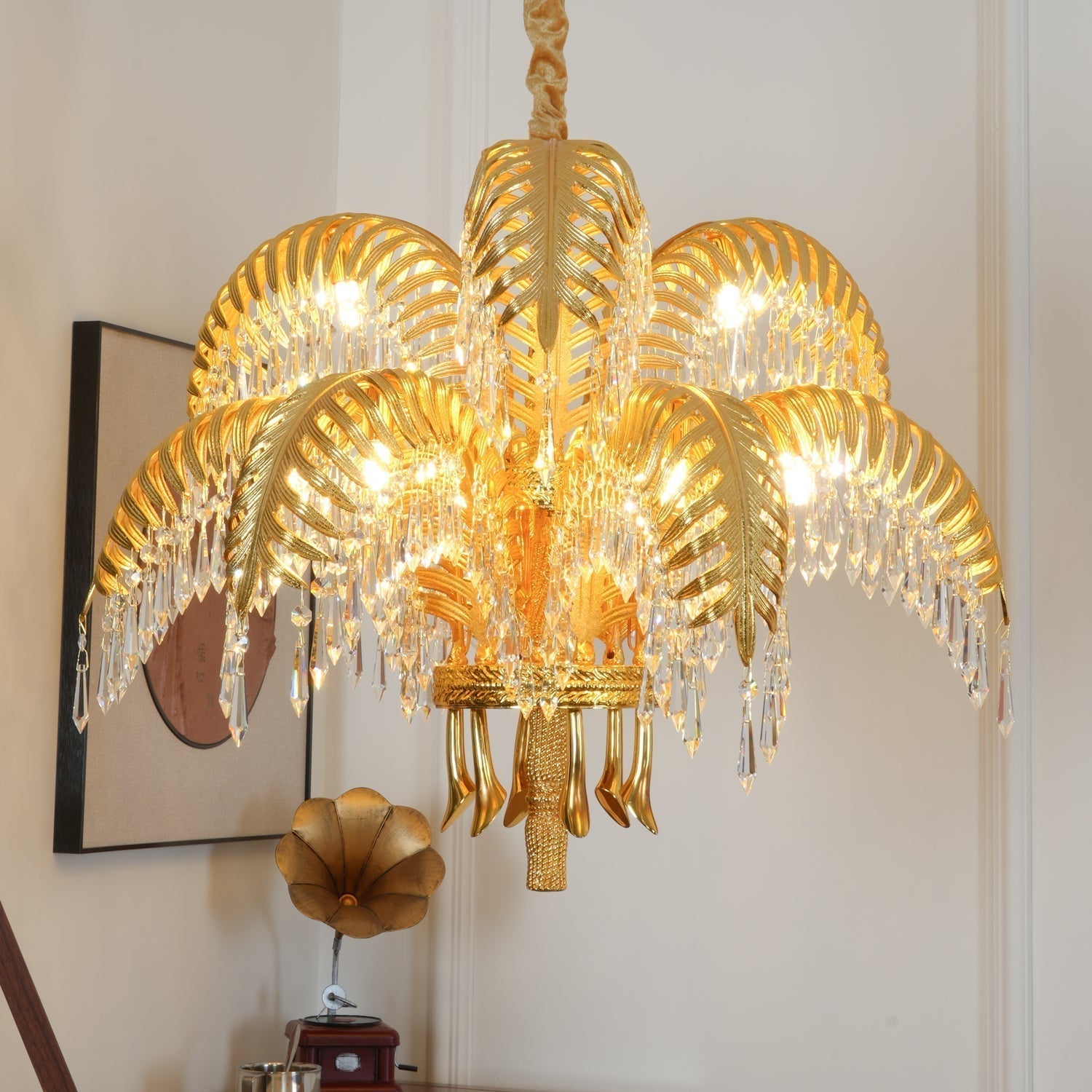 Odoraris Regal Brass Crystal Chandelier - Blowlighting