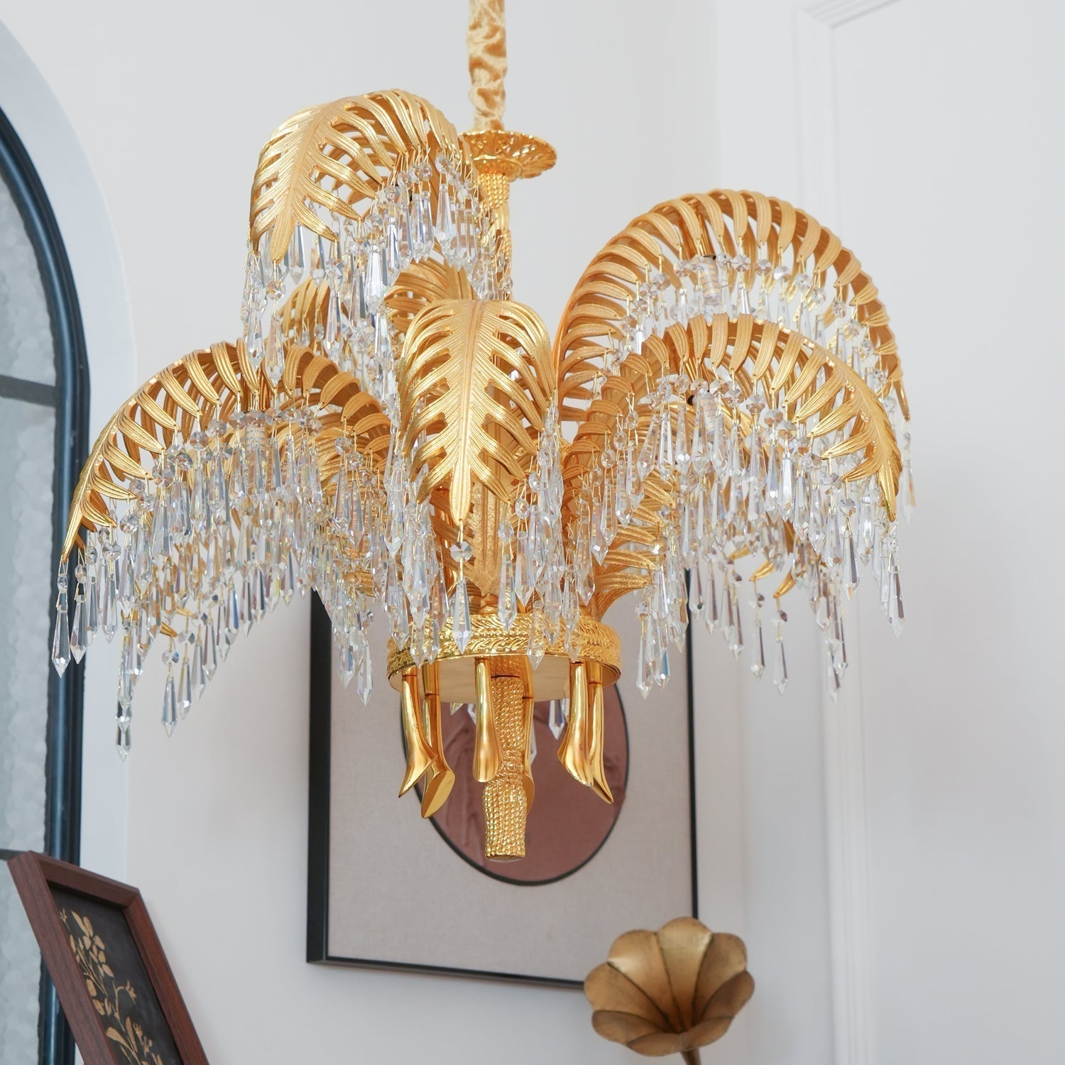 Odoraris Regal Brass Crystal Chandelier - Blowlighting