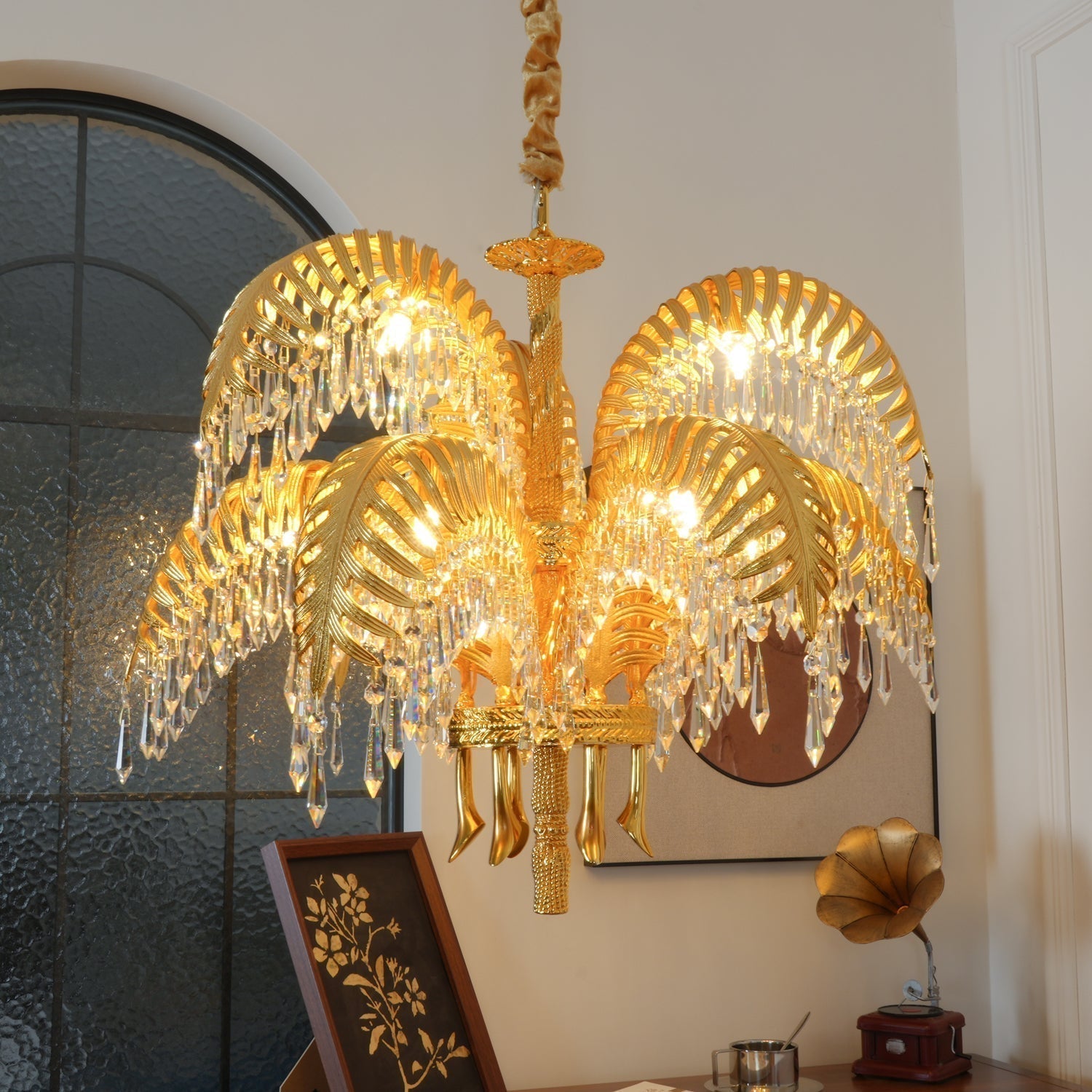 Odoraris Regal Brass Crystal Chandelier - Blowlighting