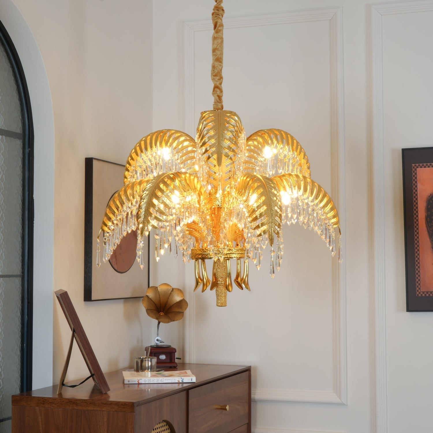 Odoraris Regal Brass Crystal Chandelier - Blowlighting