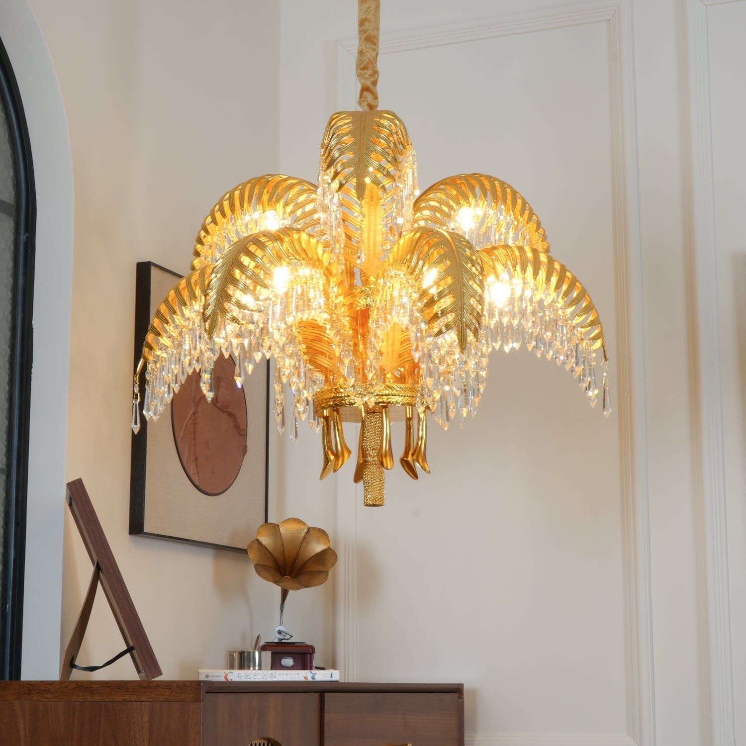 Odoraris Regal Brass Crystal Chandelier - Blowlighting