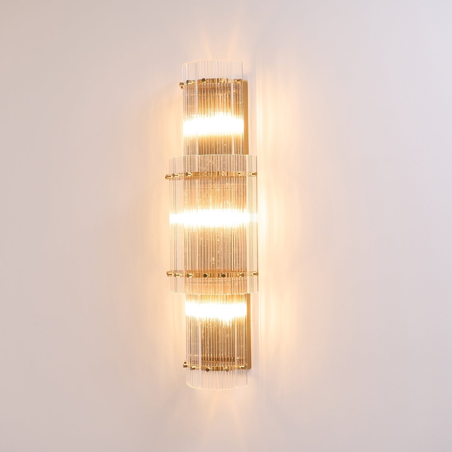 Aurora Wall Light Layered Glass Rods Copper Modern Vertical - Neutralighting