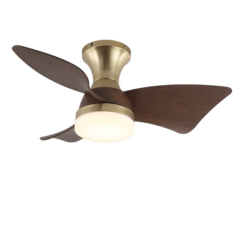 Ventilatore da soffitto moderno in legno Aureon con luce e ventola in movimento
